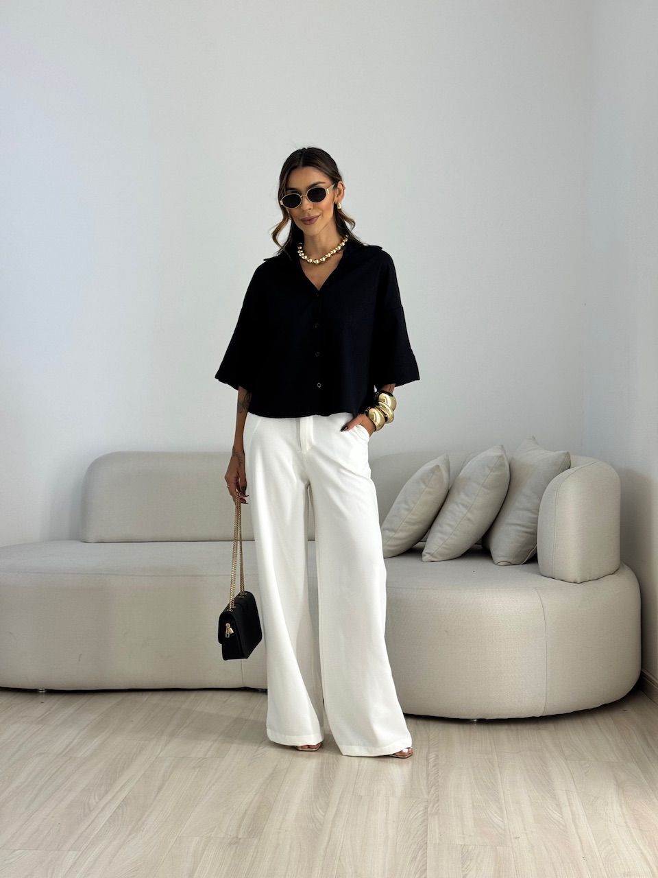 CAMISA MILENA OVER PRETA