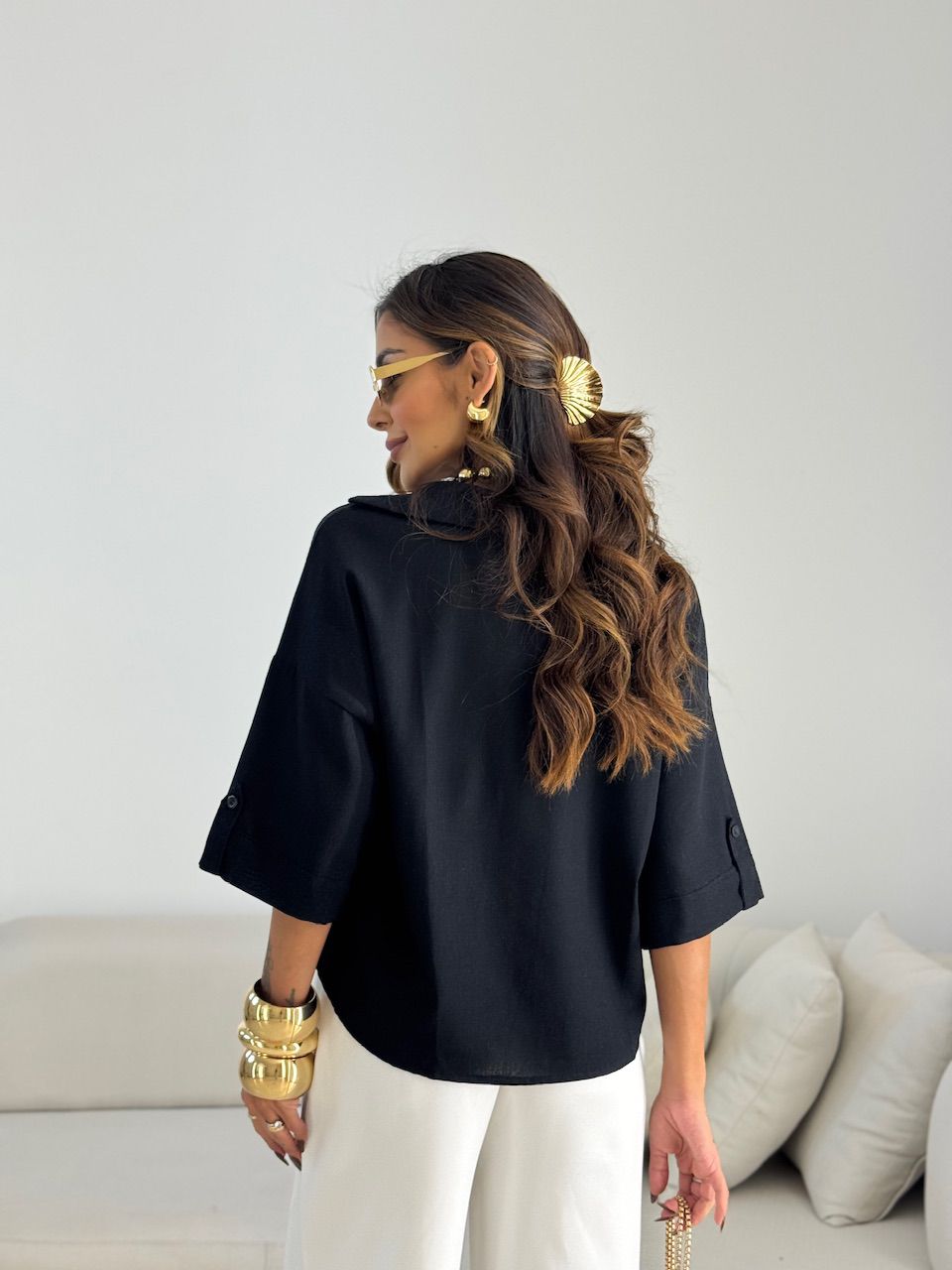 CAMISA MILENA OVER PRETA