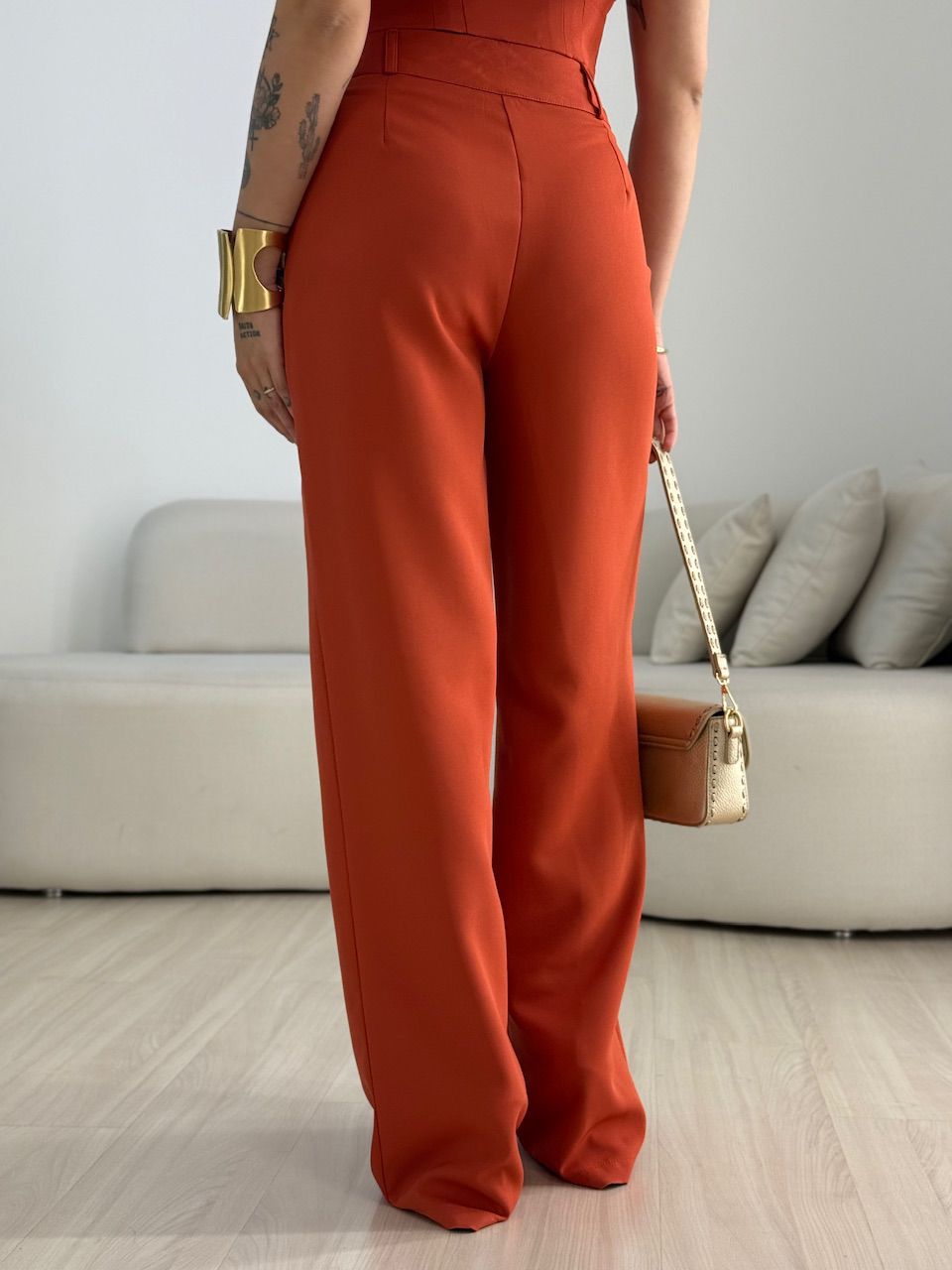 CONJUNTO RAFA CAMISA CROPPED TELHA