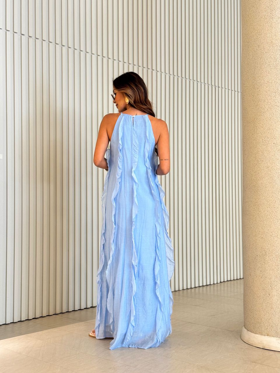 VESTIDO ALICE BABADO BABY BLUE