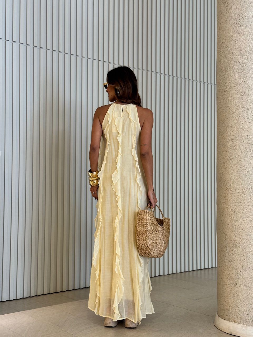 VESTIDO ALICE BABADO YELLOW BUTTER