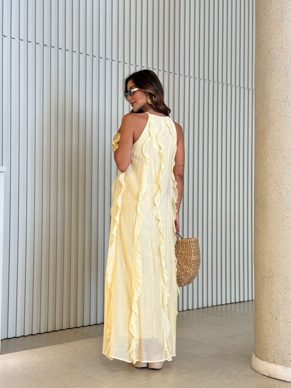 VESTIDO ALICE BABADO YELLOW BUTTER