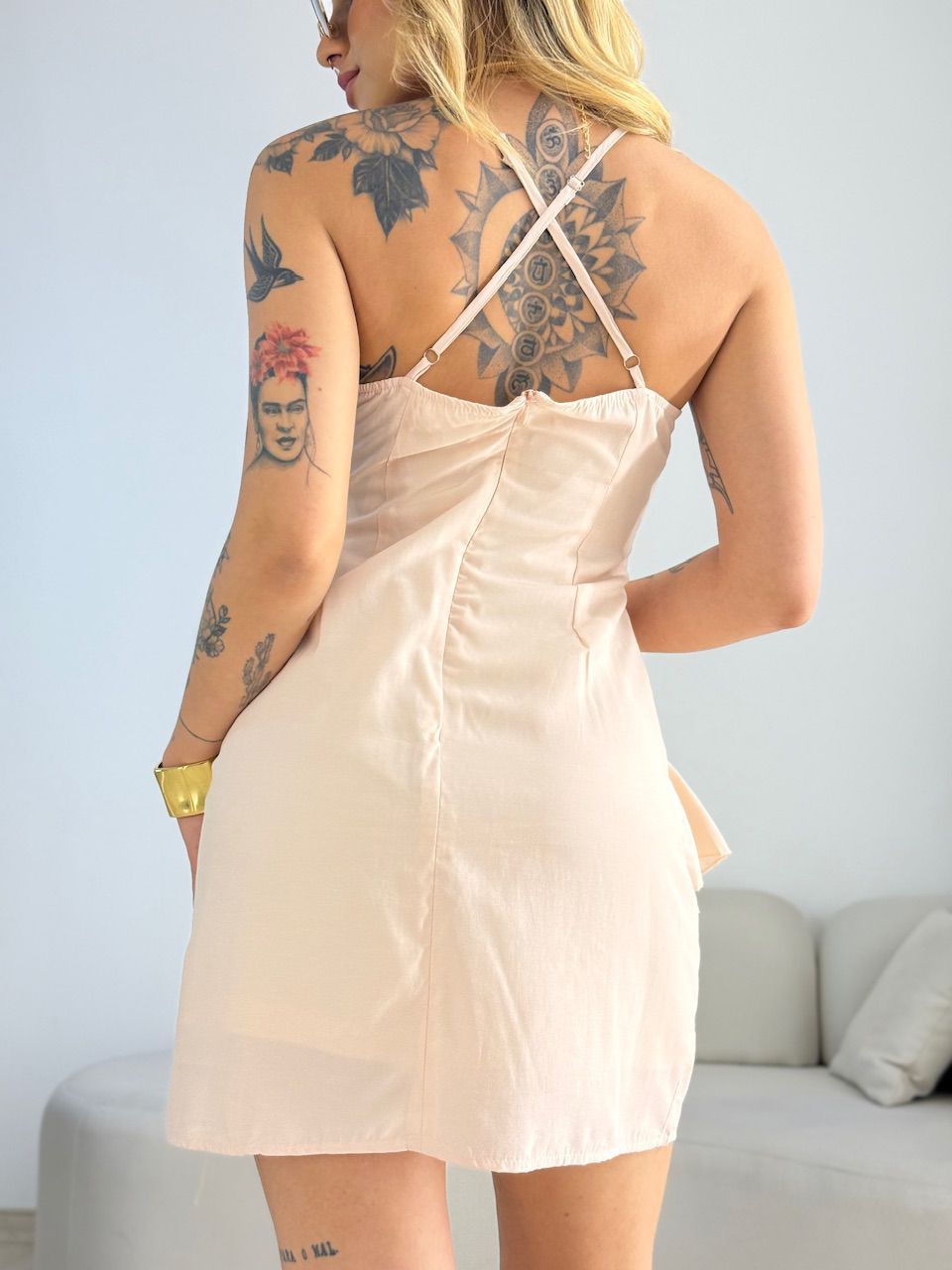VESTIDO ANA MARTA ALCINHA CURTO BABY PEACH