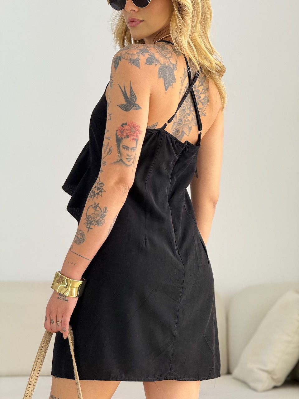 VESTIDO ANA MARTA ALCINHA CURTO PRETO