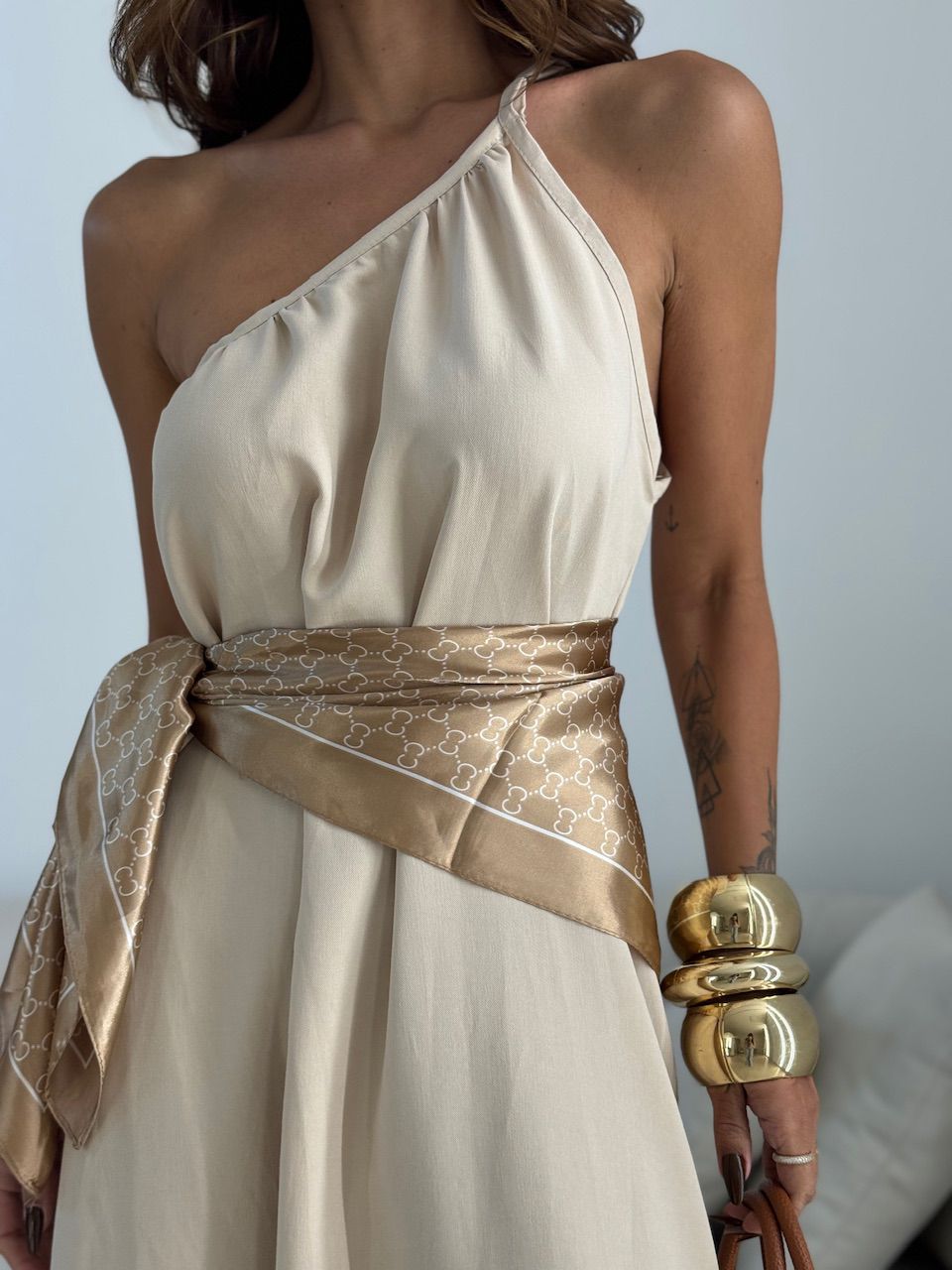 VESTIDO CLÉO NULA MANGA NUDE