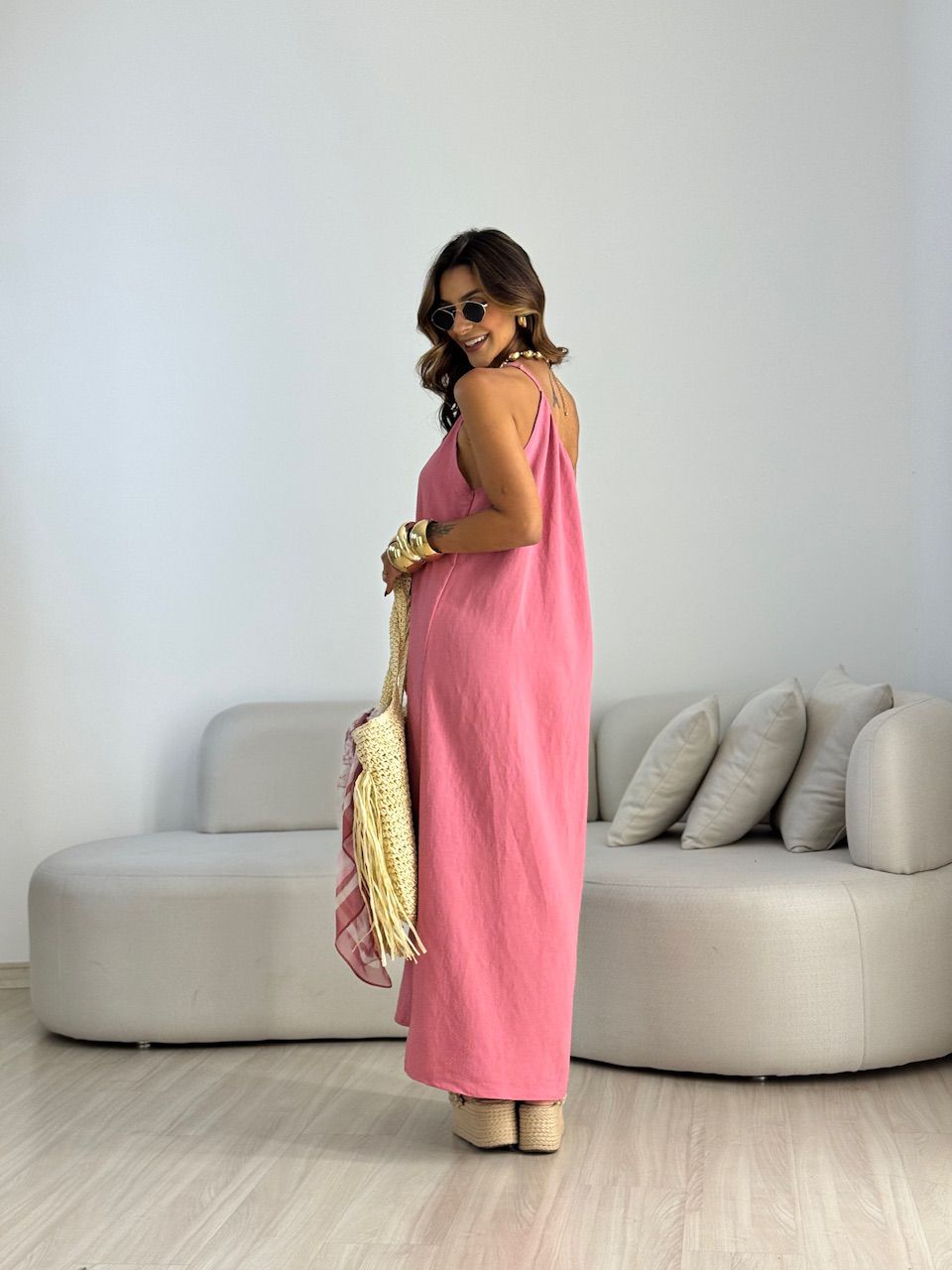 VESTIDO CLÉO NULA MANGA ROSÊ