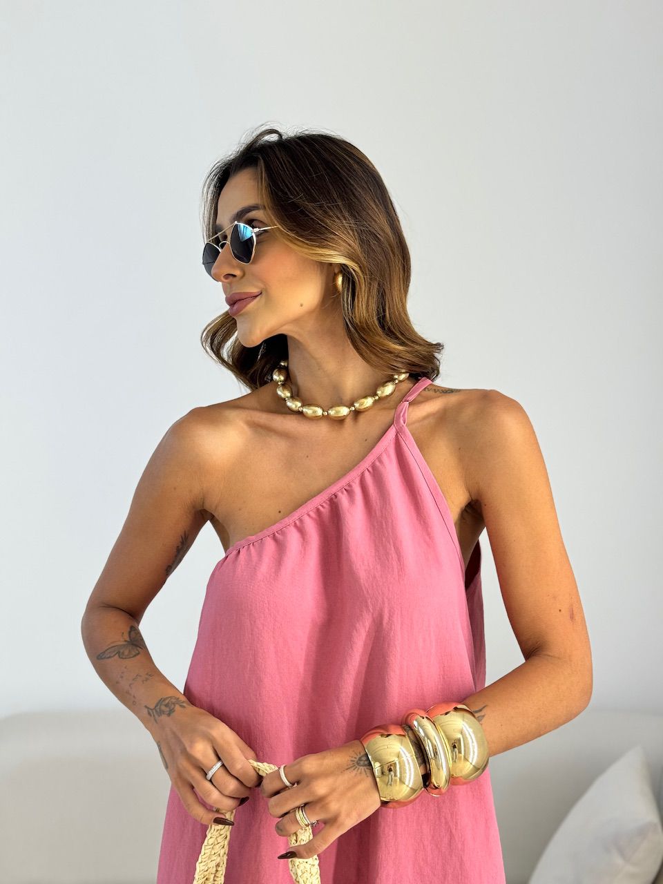 VESTIDO CLÉO NULA MANGA ROSÊ