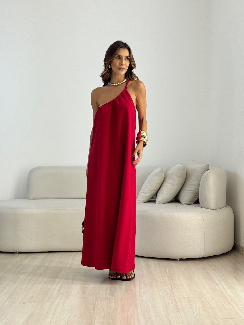 VESTIDO CLÉO NULA MANGA VERMELHO