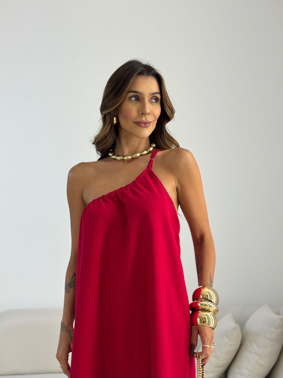 VESTIDO CLÉO NULA MANGA VERMELHO