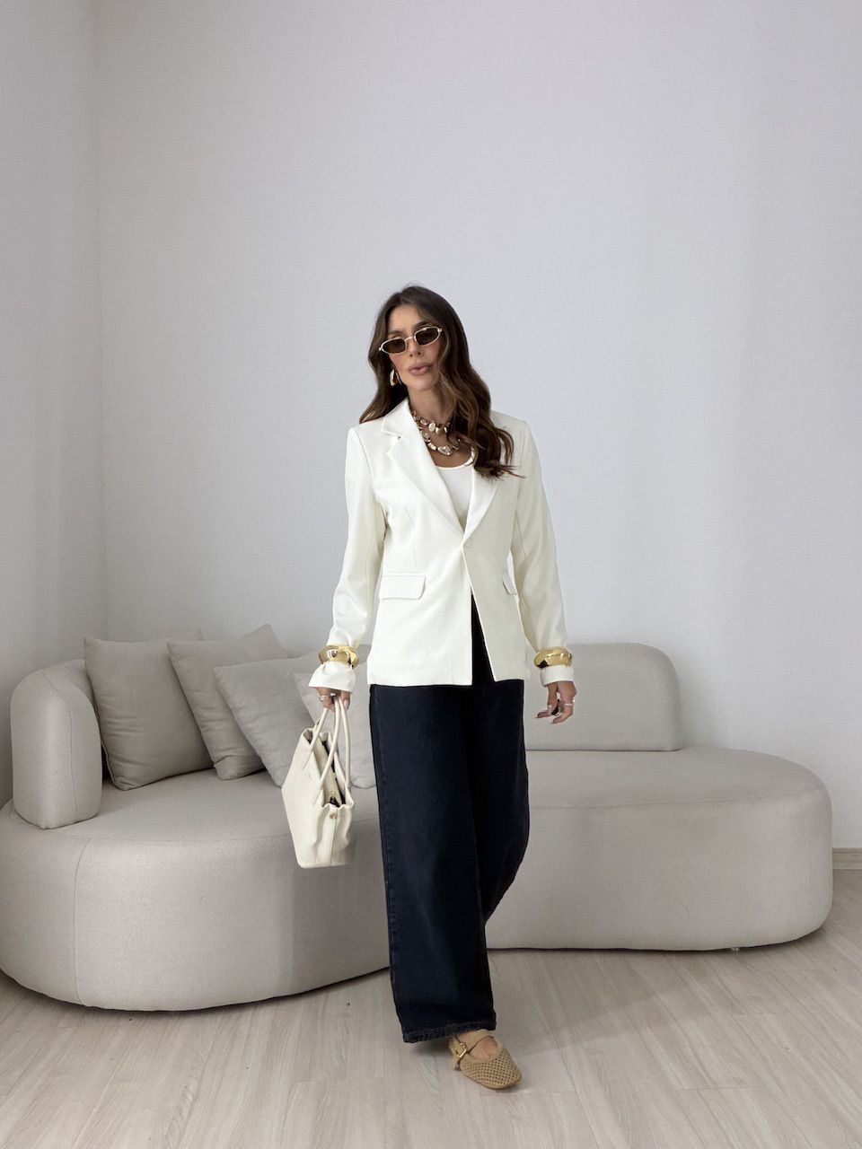 BLAZER VITÓRIA FORRADO MARFIM