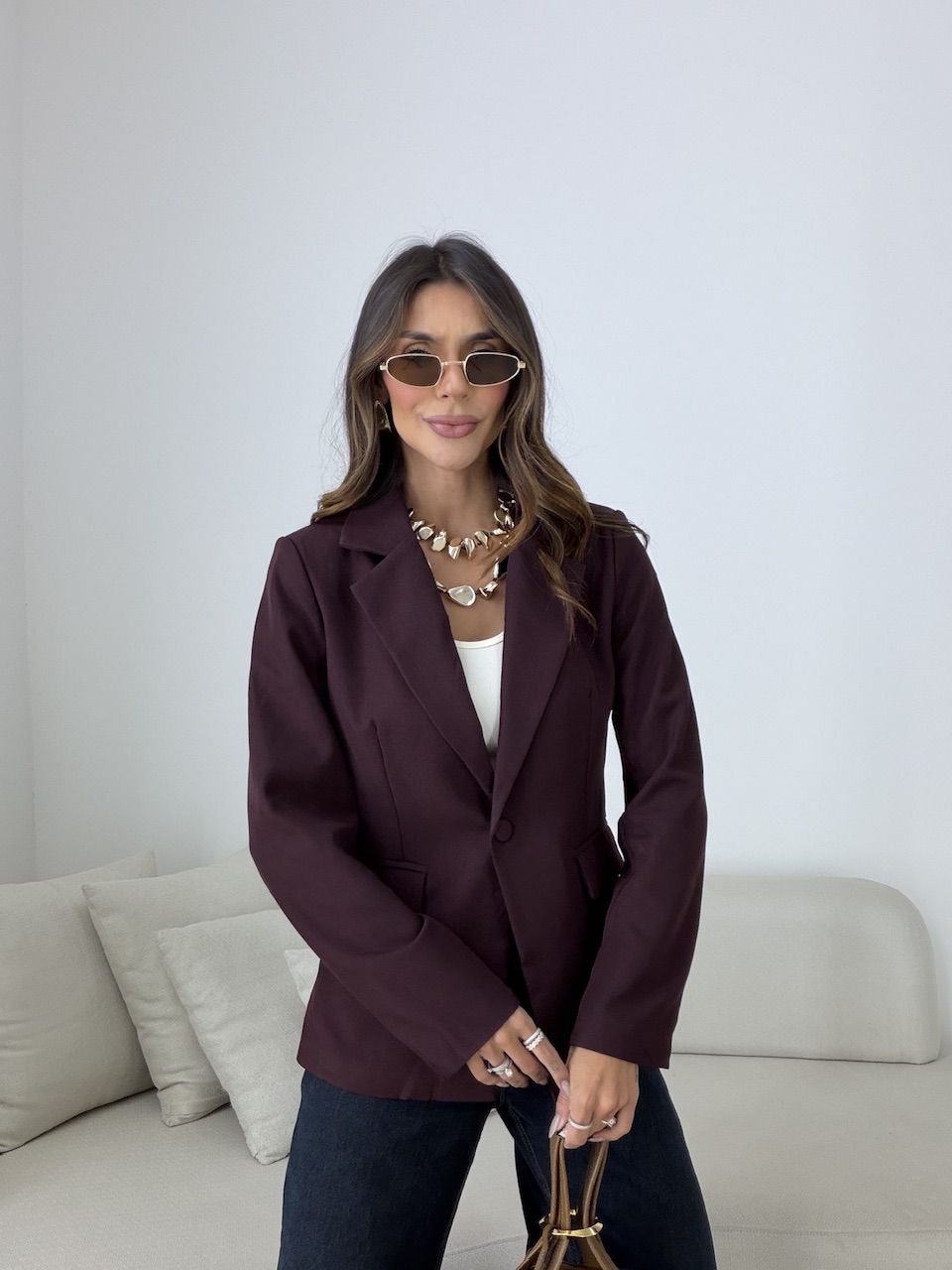 BLAZER VITÓRIA FORRADO UVA - 0082580015 - CAROLLA FERRARO