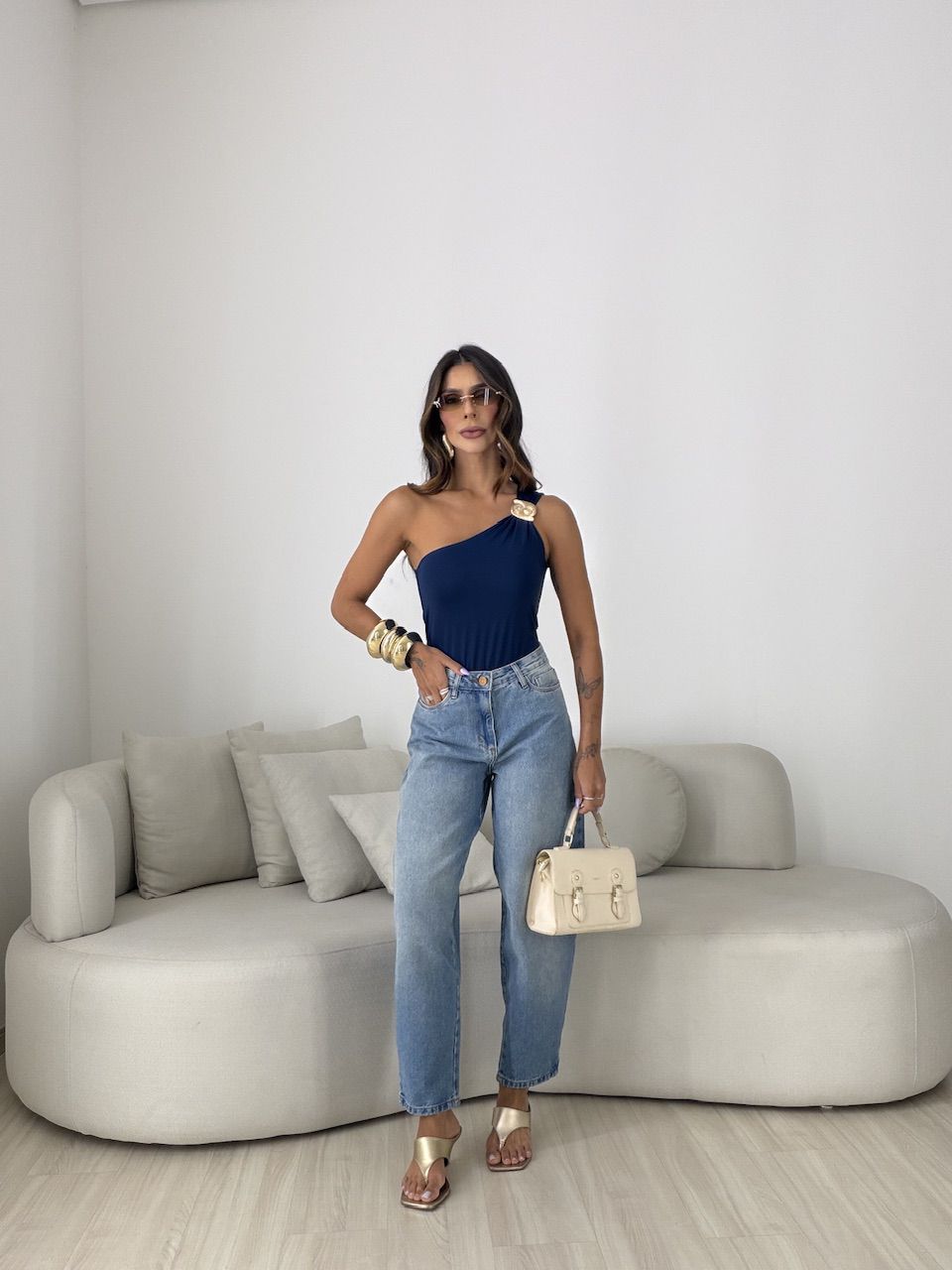 BODY VIVIAN NULA MANGA MARINHO