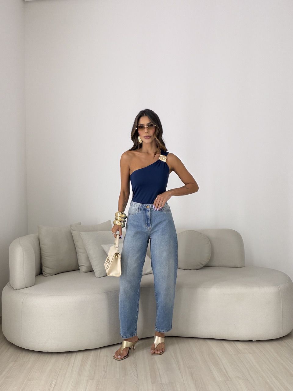 BODY VIVIAN NULA MANGA MARINHO
