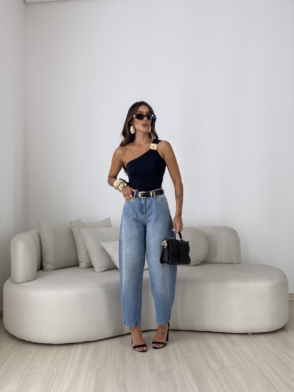 BODY VIVIAN NULA MANGA PRETO