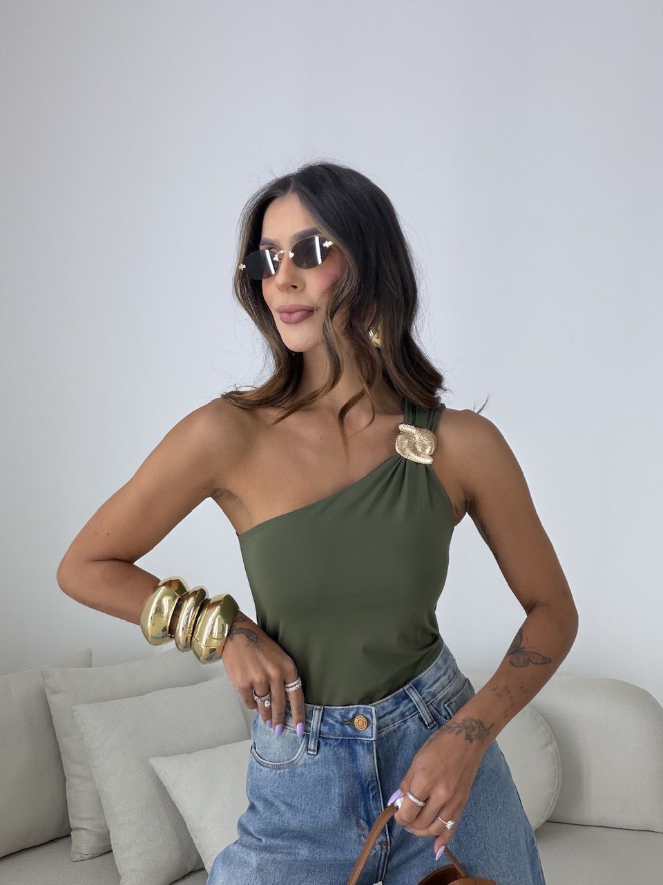 BODY VIVIAN NULA MANGA VERDE