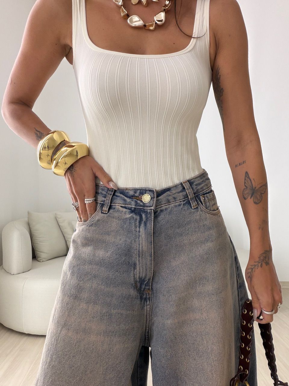 CALÇA BIA COM REGULADOR JEANS COLORS