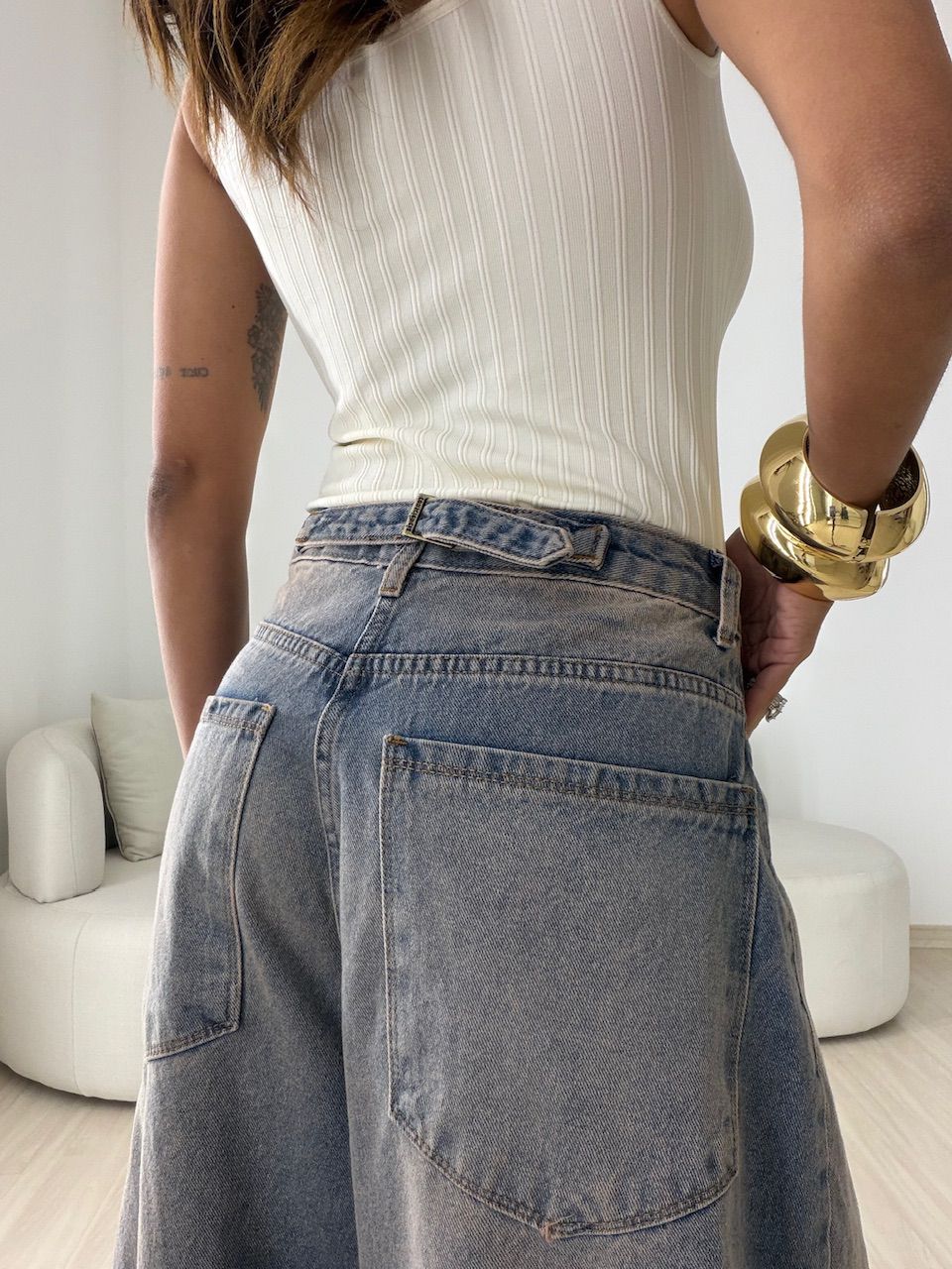 CALÇA BIA COM REGULADOR JEANS COLORS