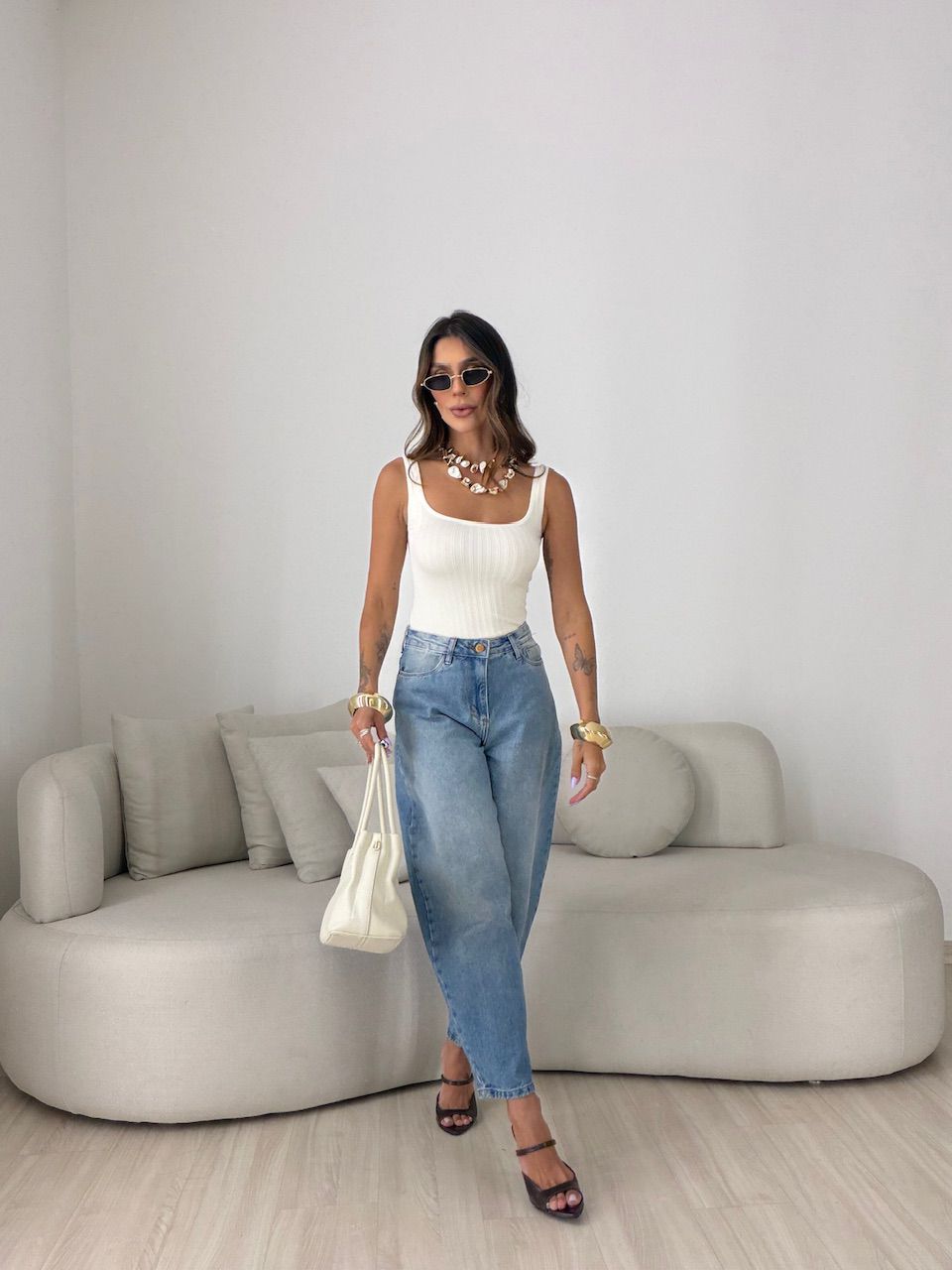 CALÇA MARIA JÚLIA BALLOON JEANS CLARO