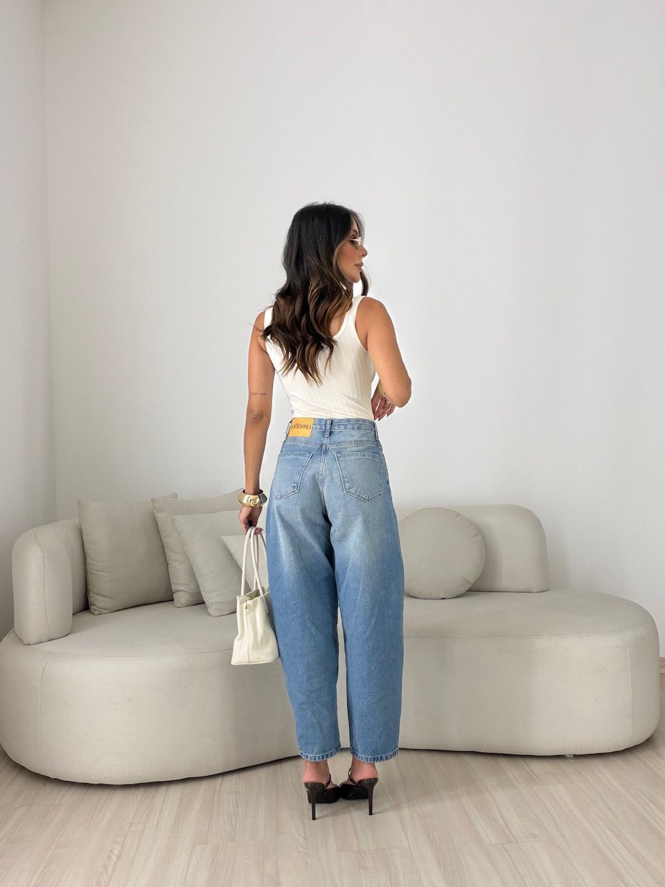 CALÇA MARIA JÚLIA BALLOON JEANS CLARO