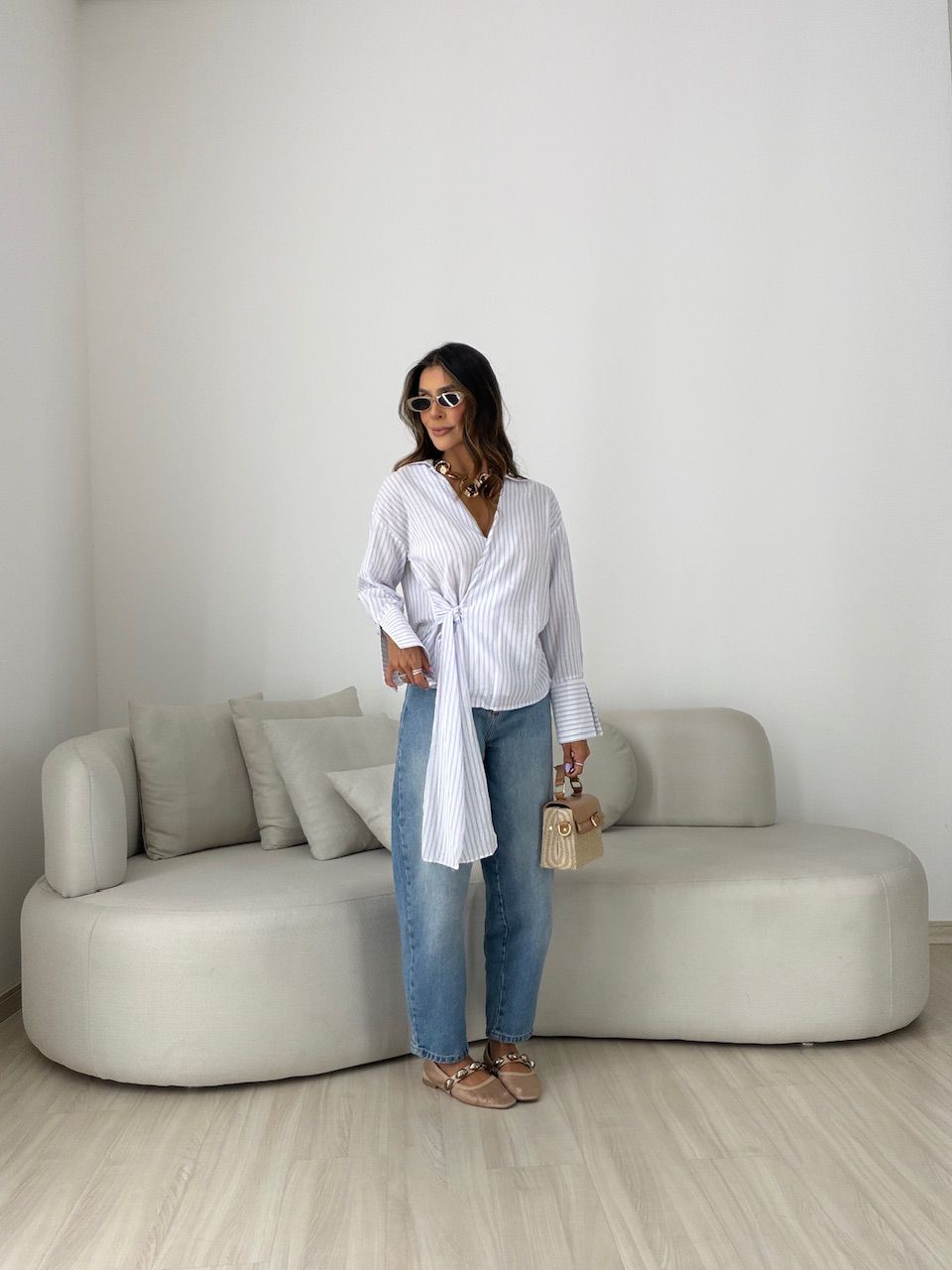 CAMISA MILENY AMARRAÇÃO OFF/LILÁS
