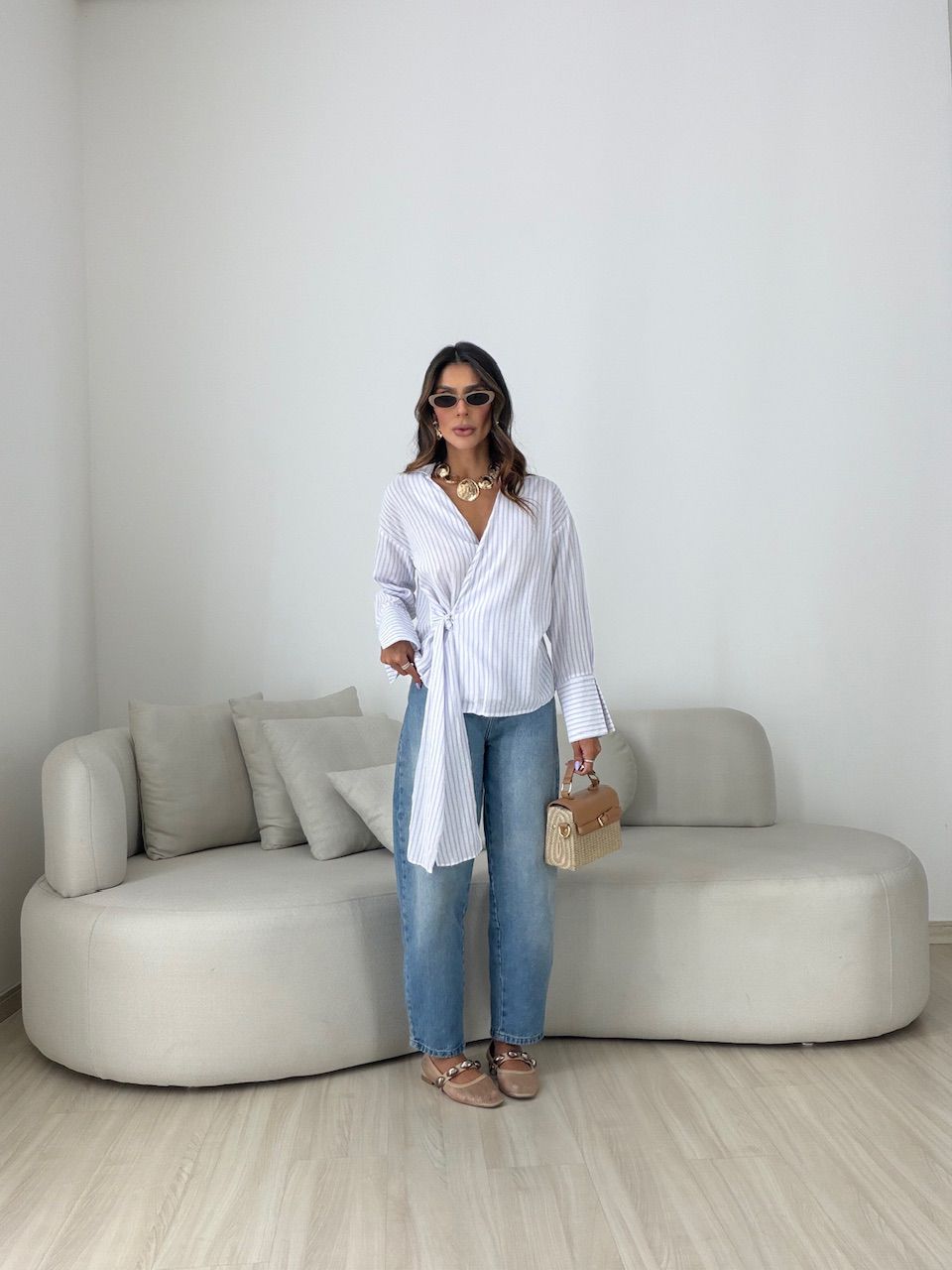 CAMISA MILENY AMARRAÇÃO OFF/LILÁS