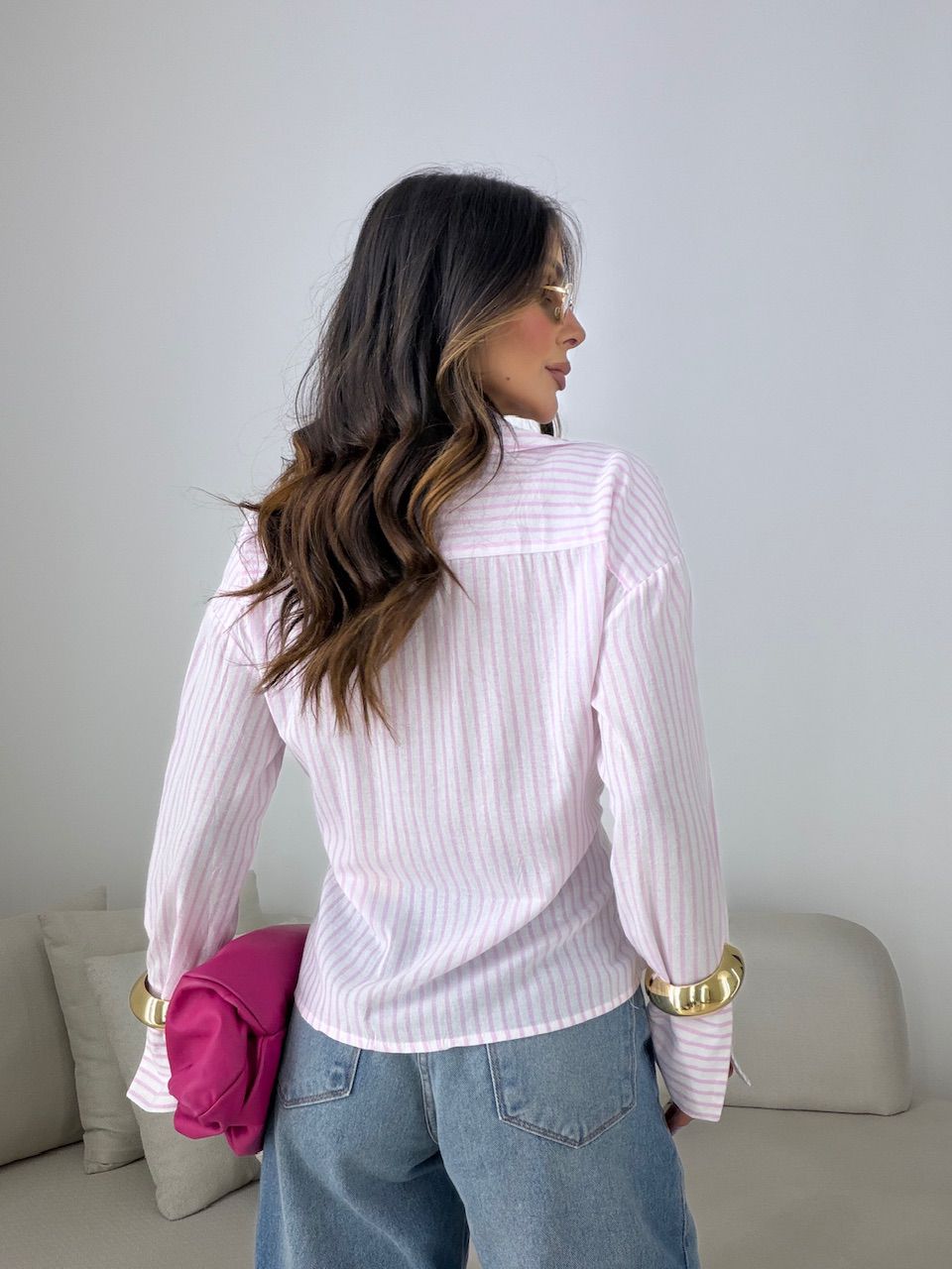 CAMISA MILENY AMARRAÇÃO OFF/ROSA