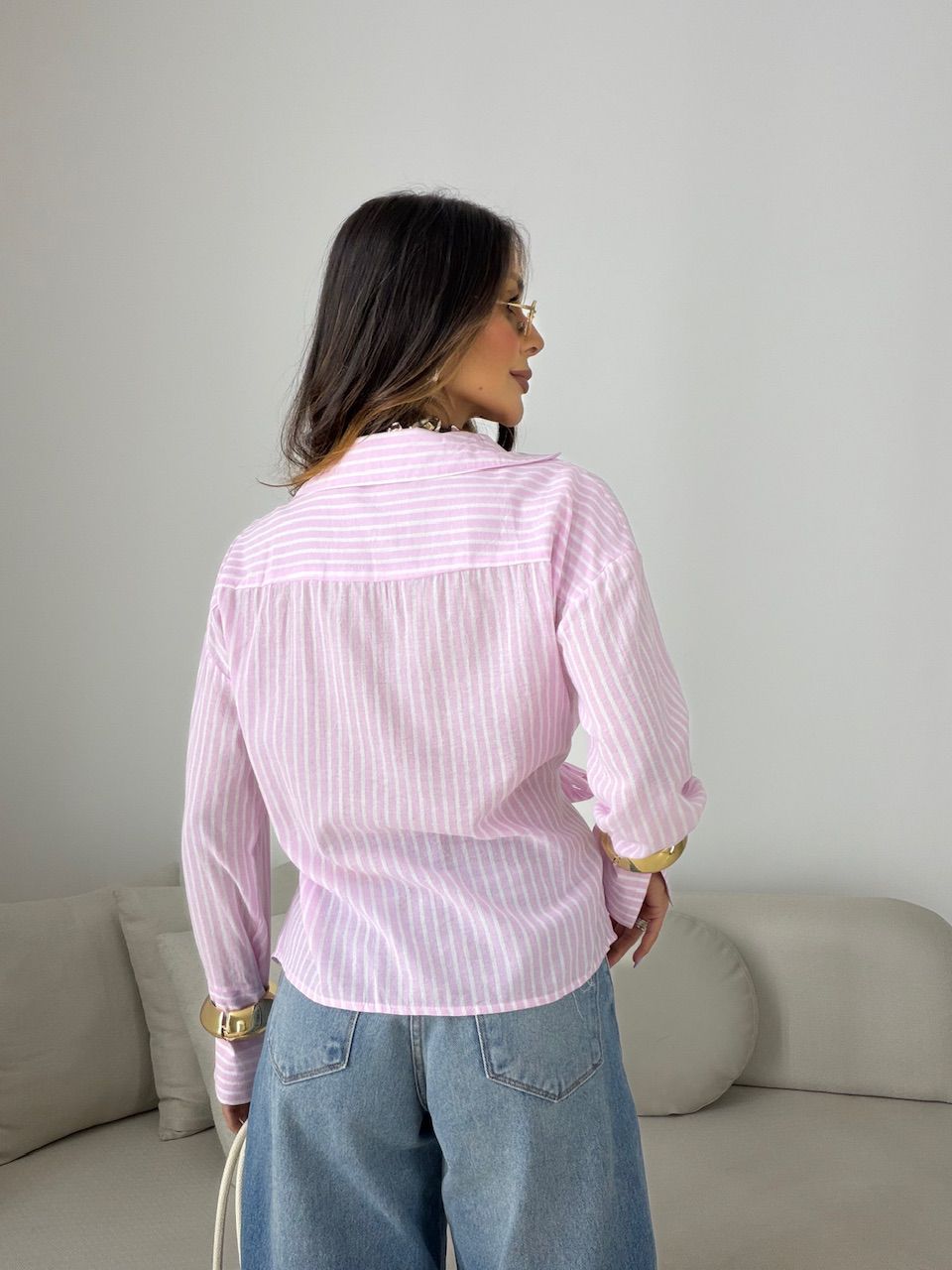 CAMISA MILENY AMARRAÇÃO ROSA/OFF