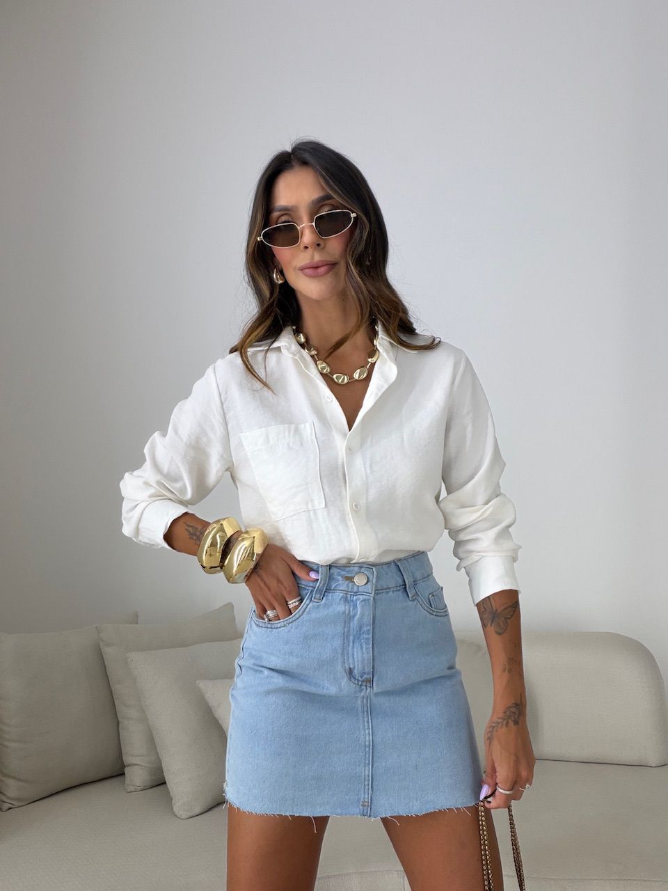 SAIA MARCELA CURTA JEANS CLARO