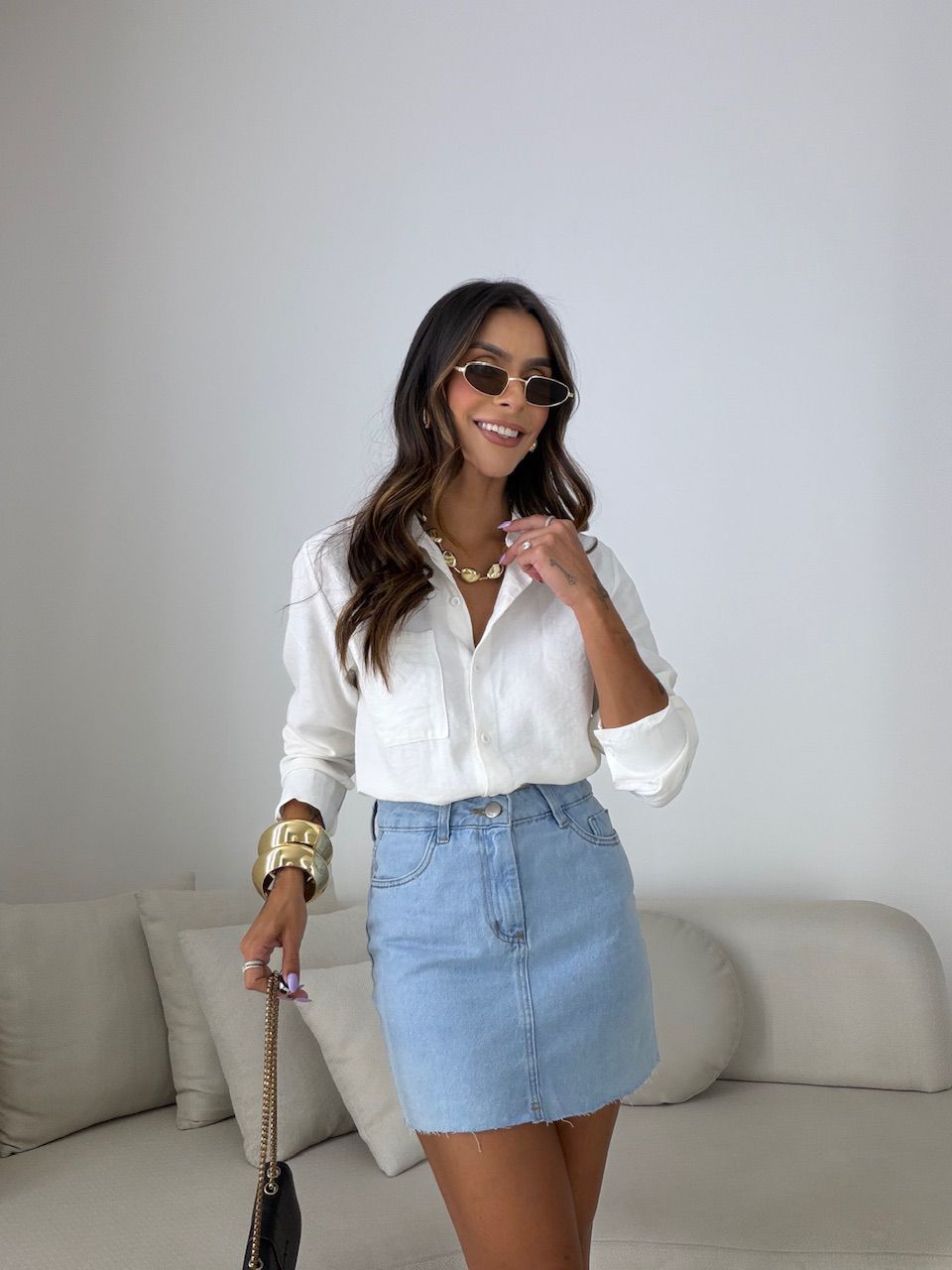 SAIA MARCELA CURTA JEANS CLARO
