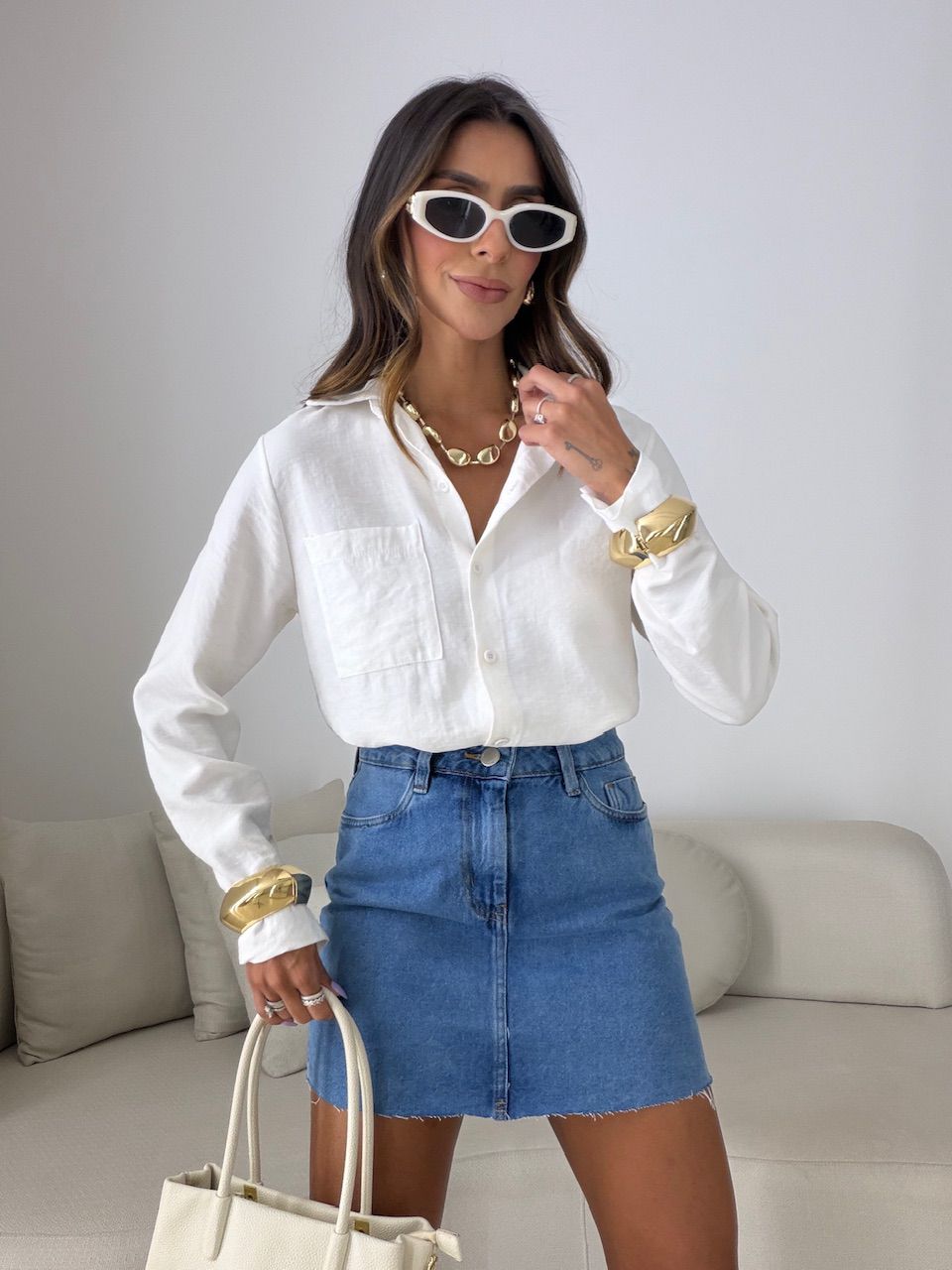 SAIA MARCELA CURTA JEANS ESCURO