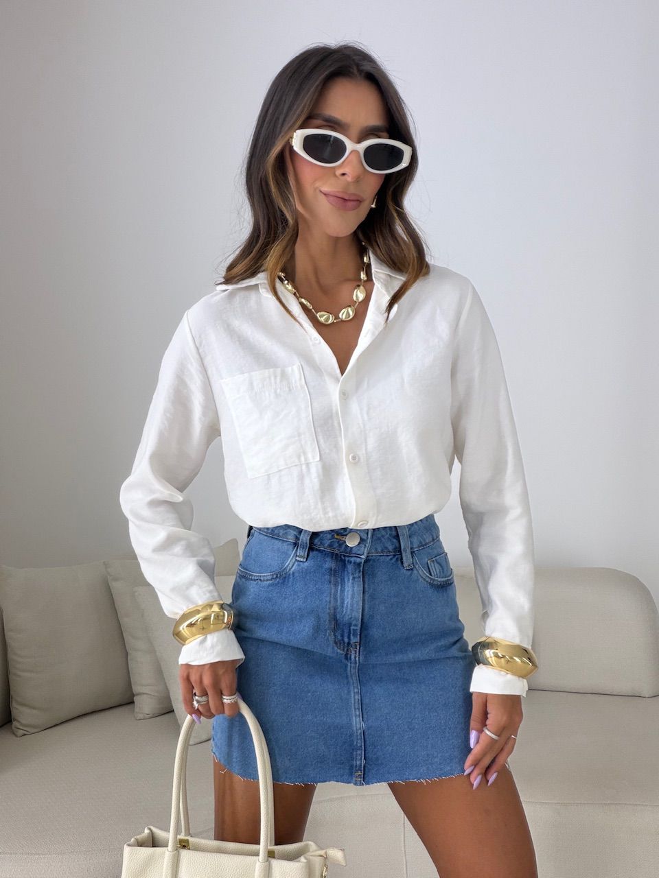 SAIA MARCELA CURTA JEANS ESCURO
