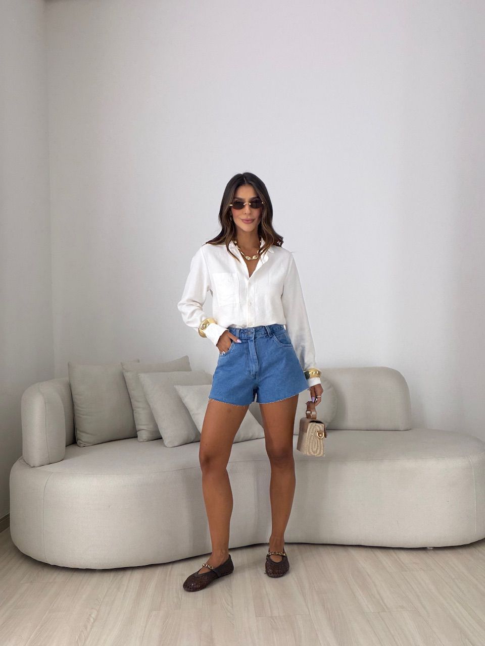 SHORT ANA BEATRIZ CINTURA ALTA JEANS ESCURO