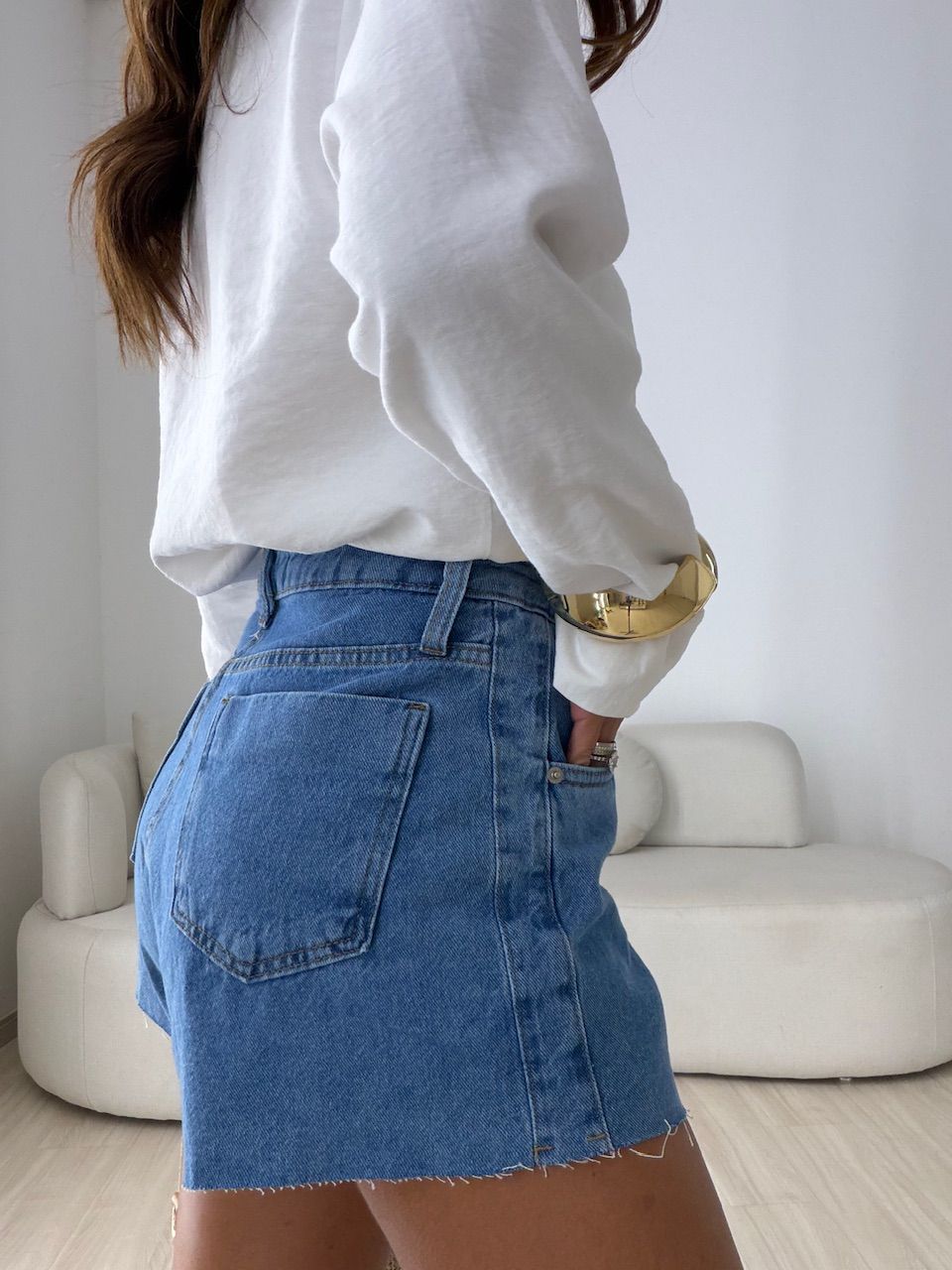 SHORT ANA BEATRIZ CINTURA ALTA JEANS ESCURO