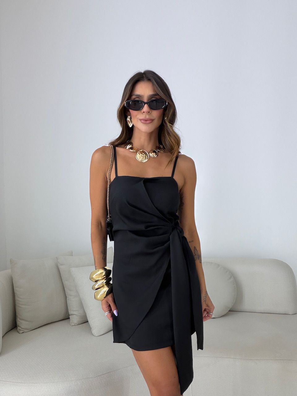 VESTIDO EDNA AMARRAÇÃO PRETO