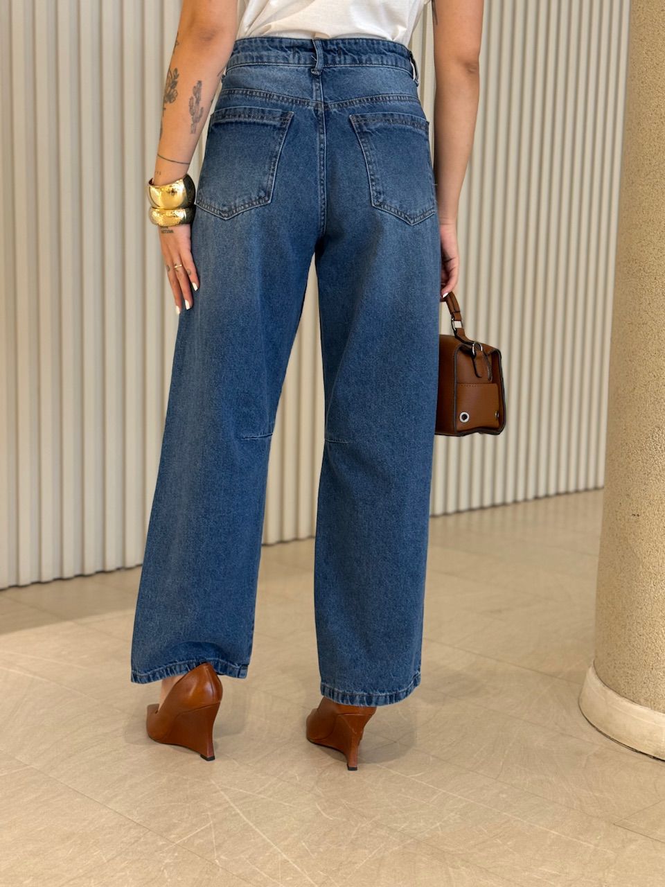 CALÇA SIMONE BALLOON JEANS ESCURO