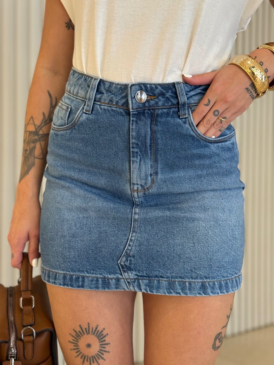 SAIA MELINA CURTA JEANS ESCURO