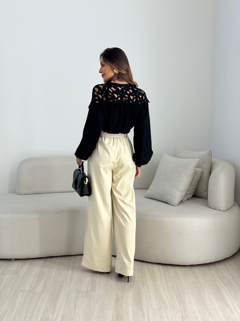 CALÇA PAULA CINTO AREIA