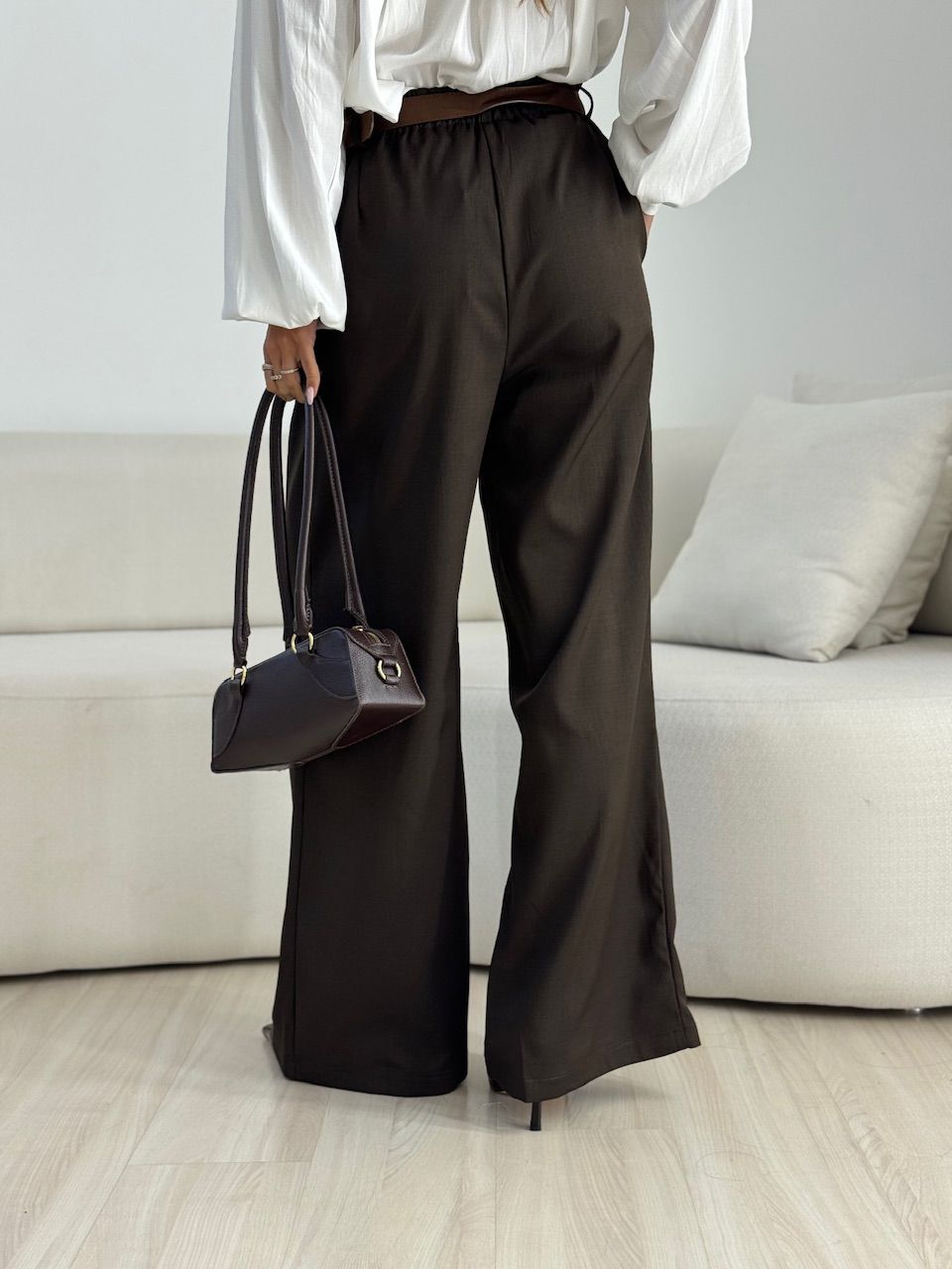 CALÇA PAULA CINTO CAFÉ