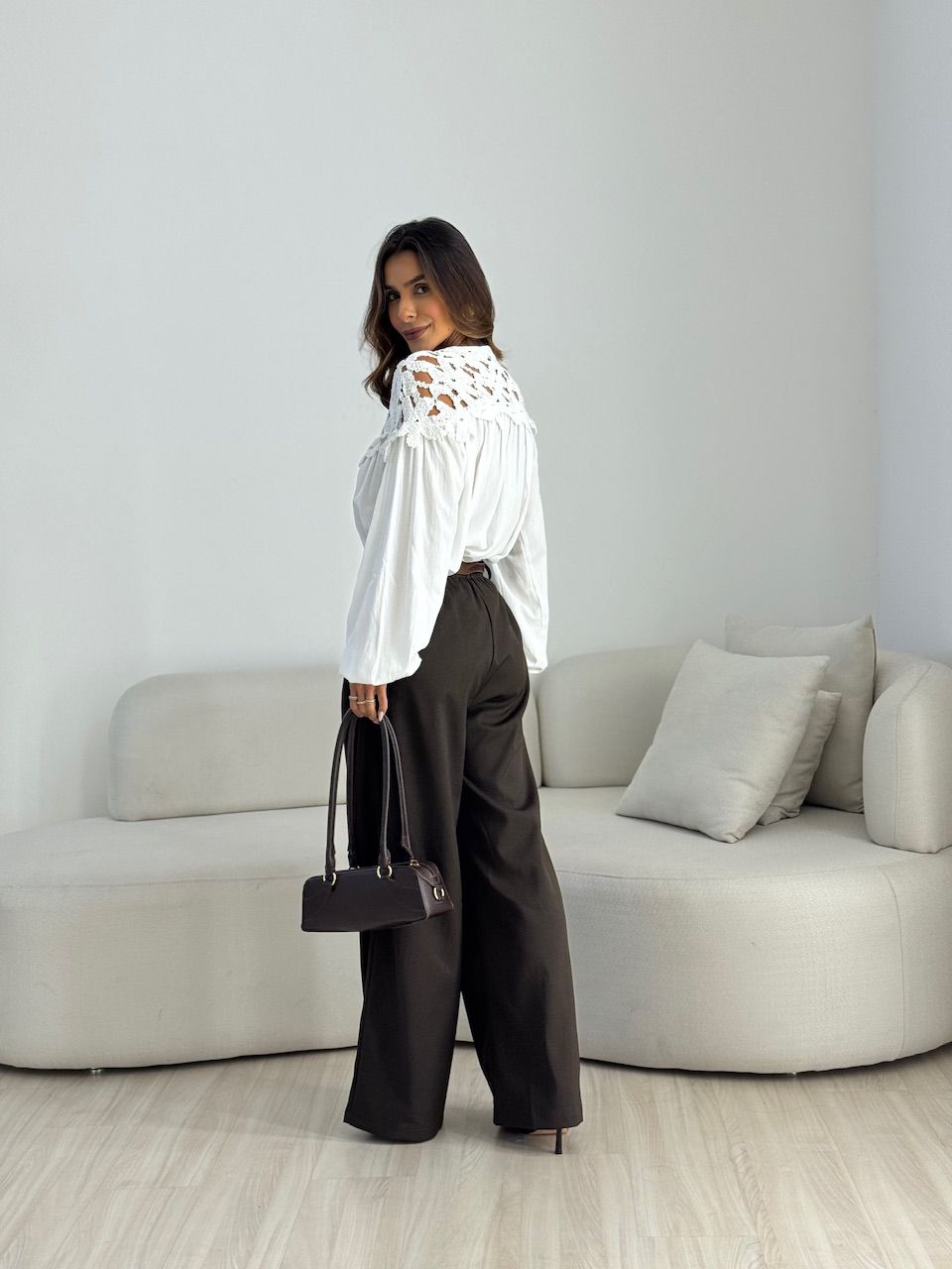 CALÇA PAULA CINTO CAFÉ