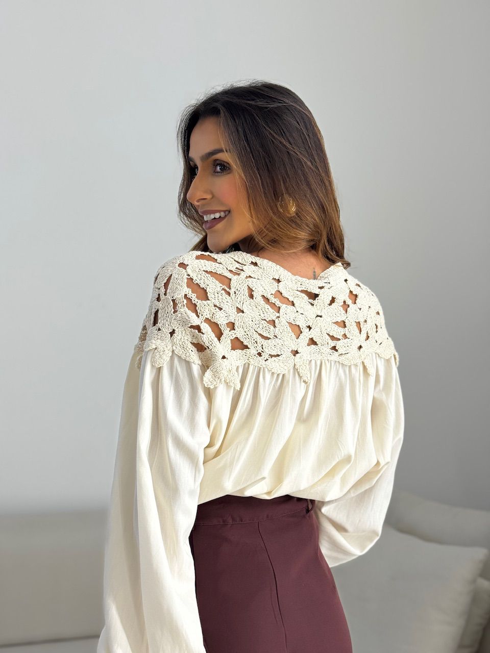 CAMISA LIZIE CROCHÊ MARFIM