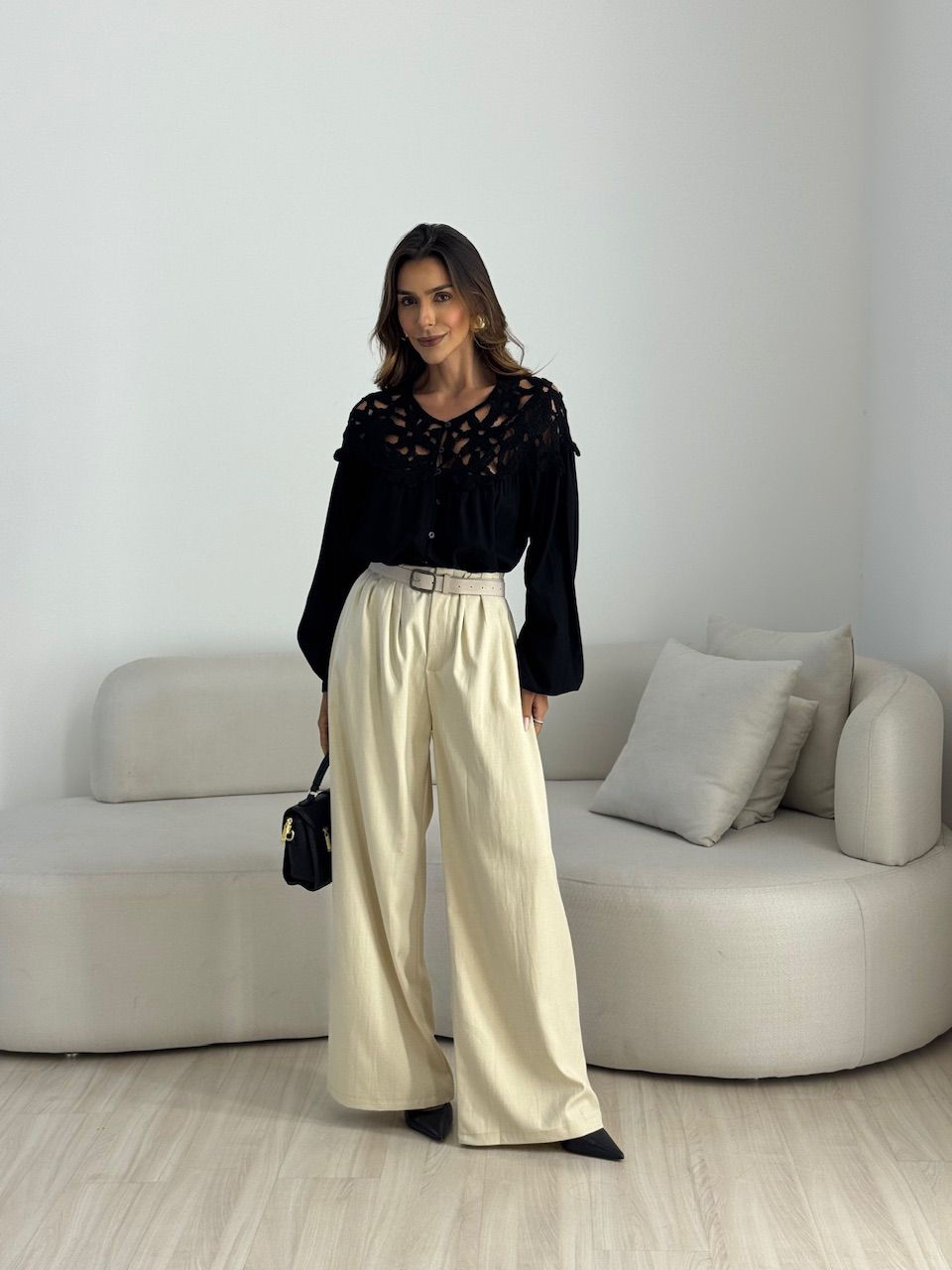 CAMISA LIZIE CROCHÊ PRETA