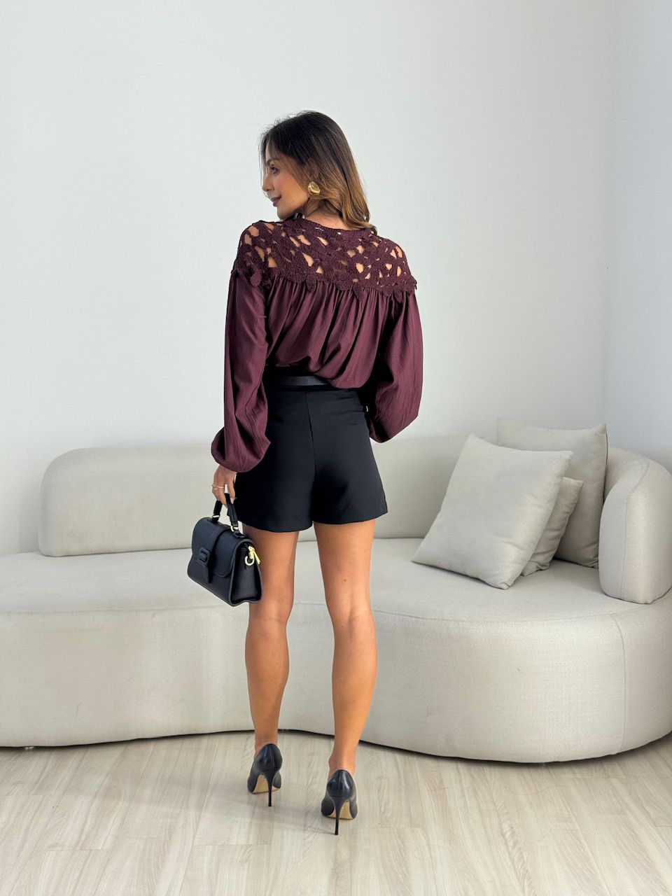 CAMISA LIZIE CROCHÊ VINHO