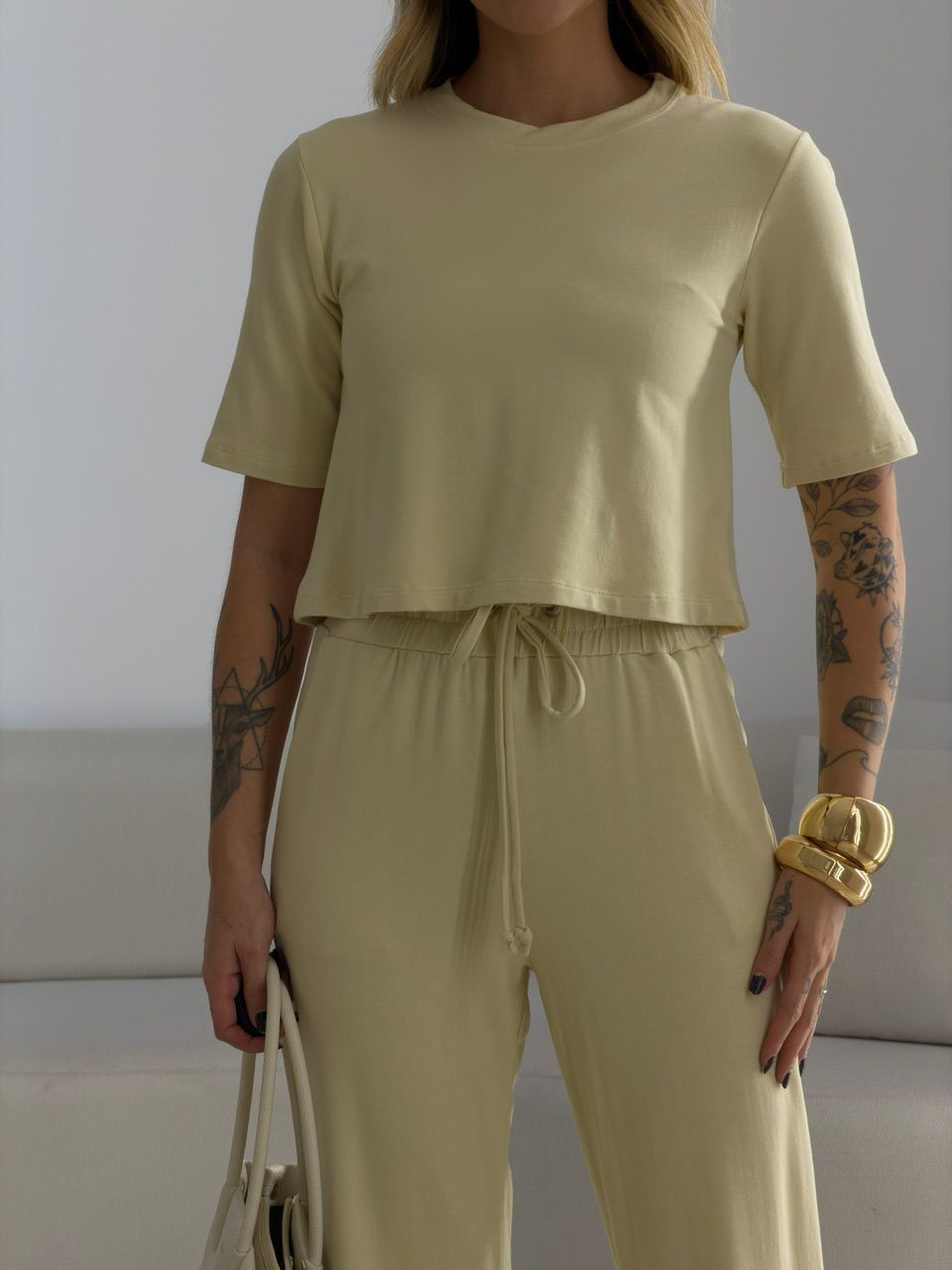 CONJUNTO MAITÊ CALÇA CREME