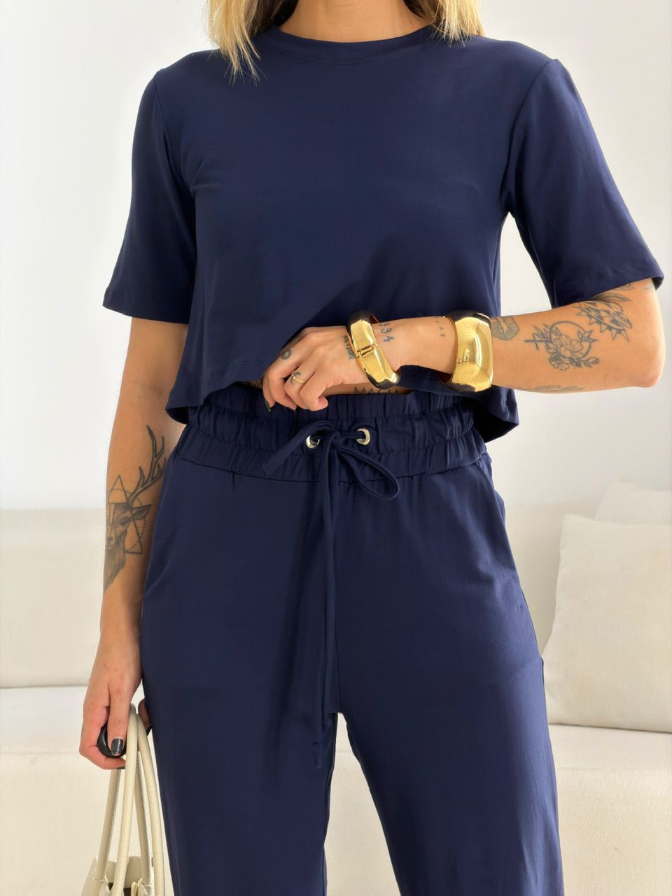 CONJUNTO MAITÊ CALÇA MARINHO