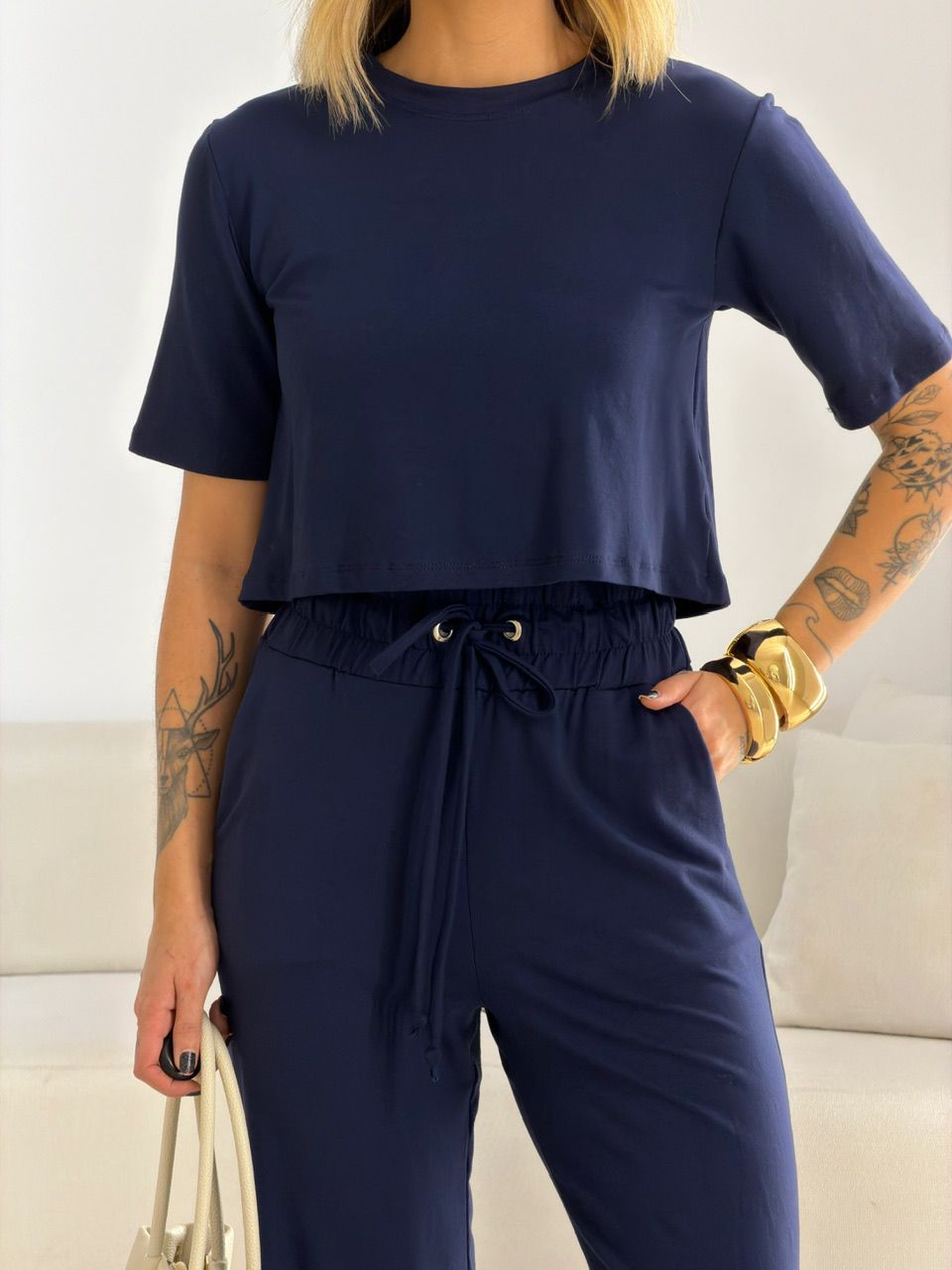 CONJUNTO MAITÊ CALÇA MARINHO