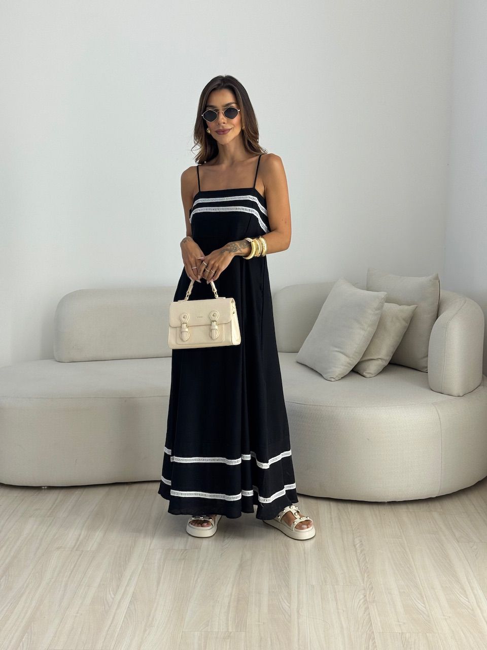 VESTIDO MARÍLIA ALÇA PRETO - 0073680032 - CAROLLA FERRARO