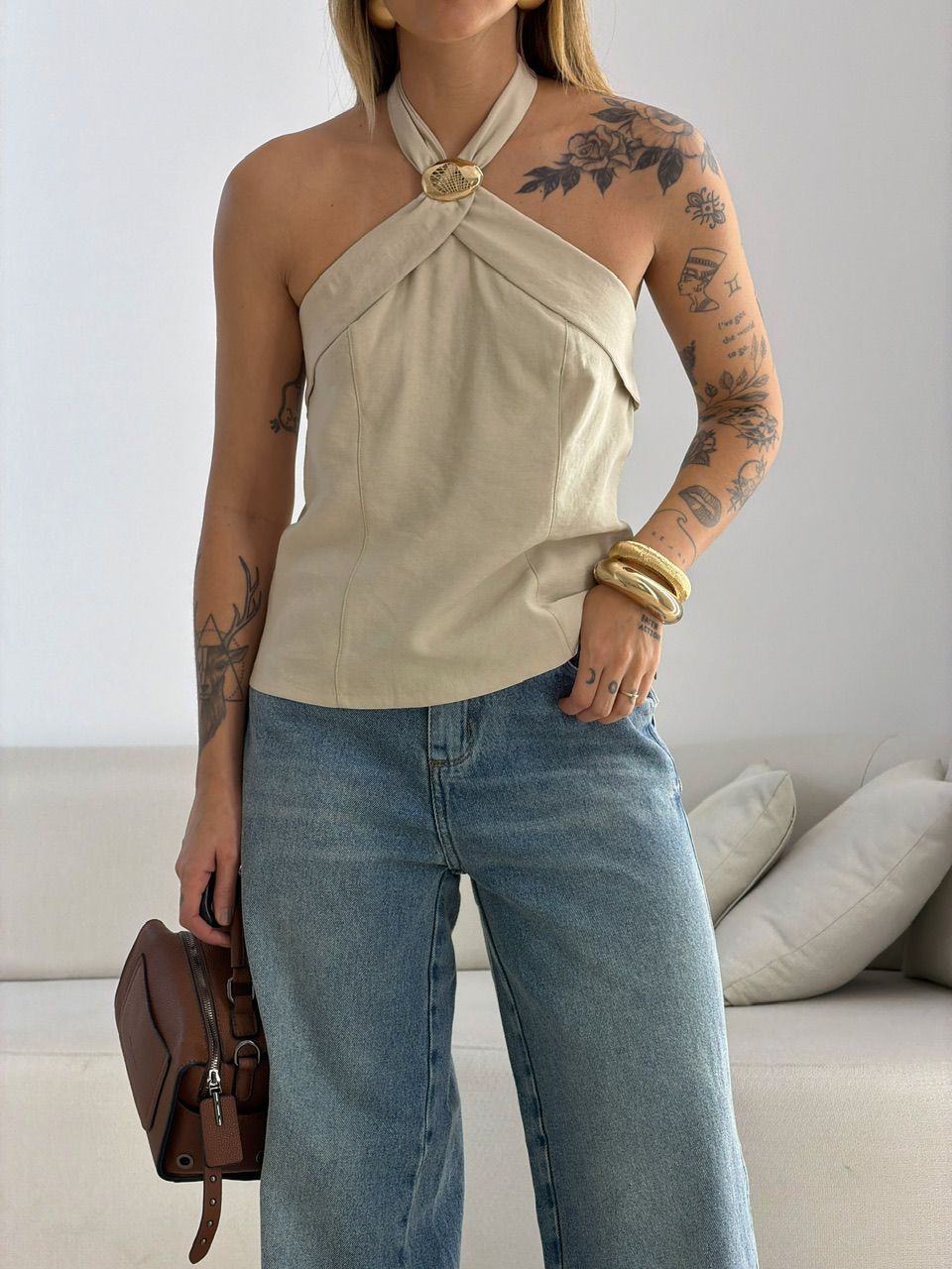 BLUSA MALU METAL AREIA