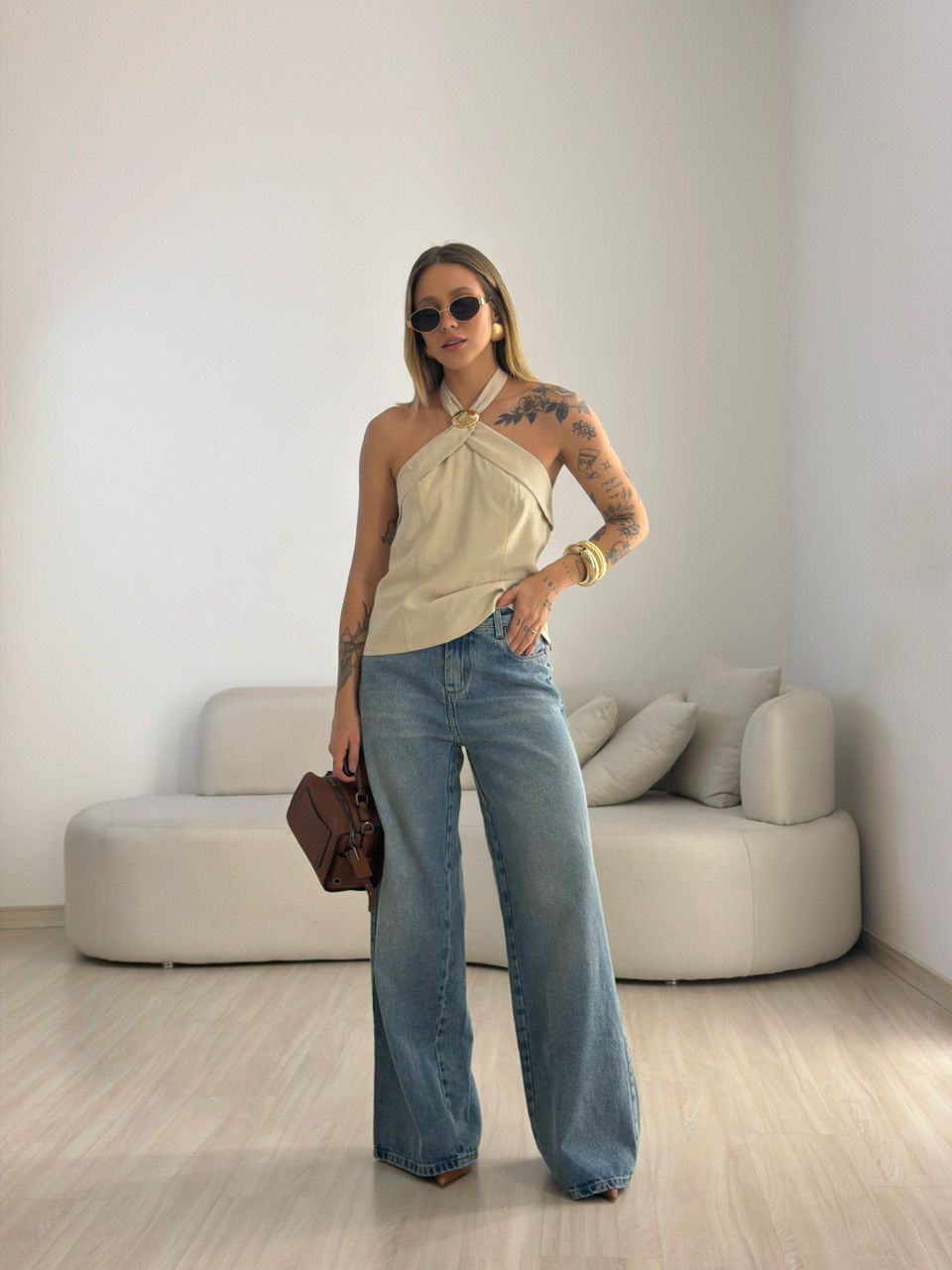 BLUSA MALU METAL AREIA