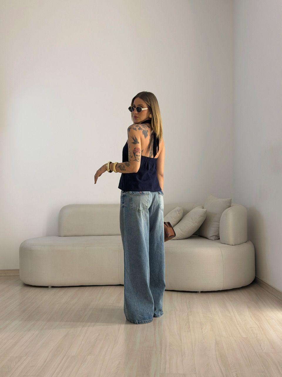 BLUSA MALU METAL MARINHO