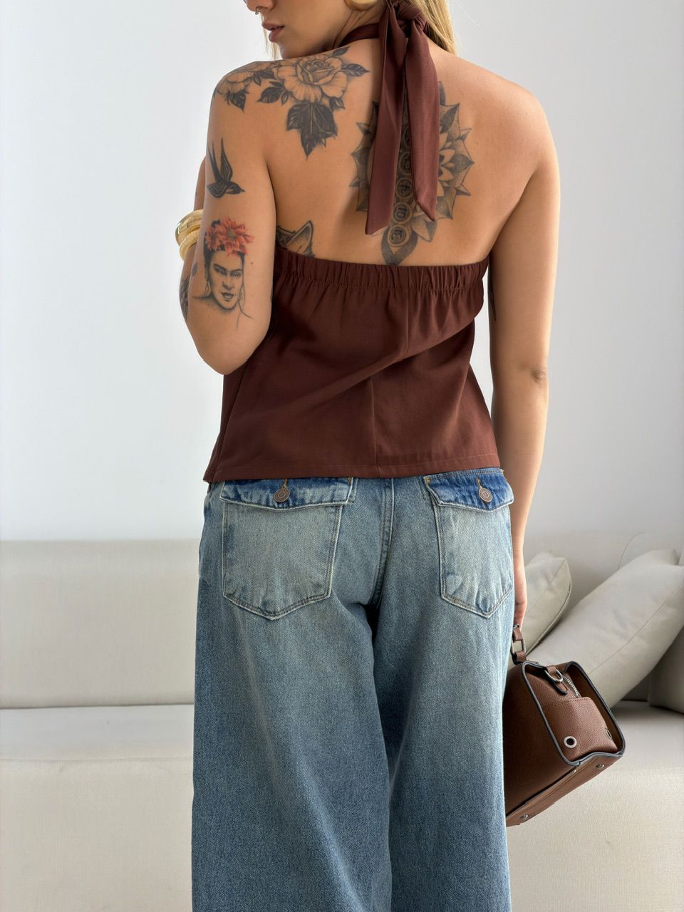 BLUSA MALU METAL MARROM